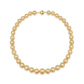 18k Aurora Moon Rainbow South Sea Golden Pearl Necklace KN00090