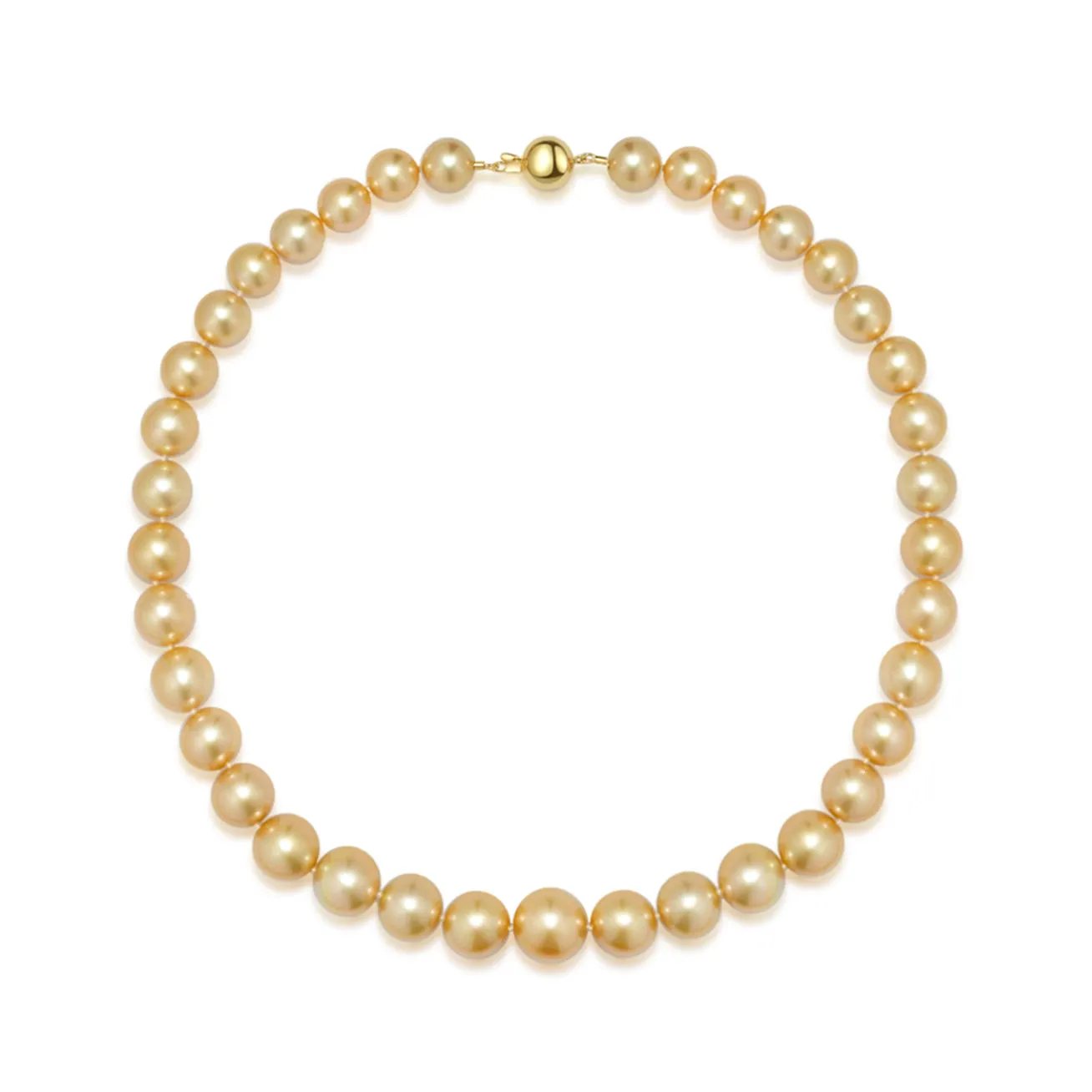 18k Aurora Moon Rainbow South Sea Golden Pearl Necklace KN00090