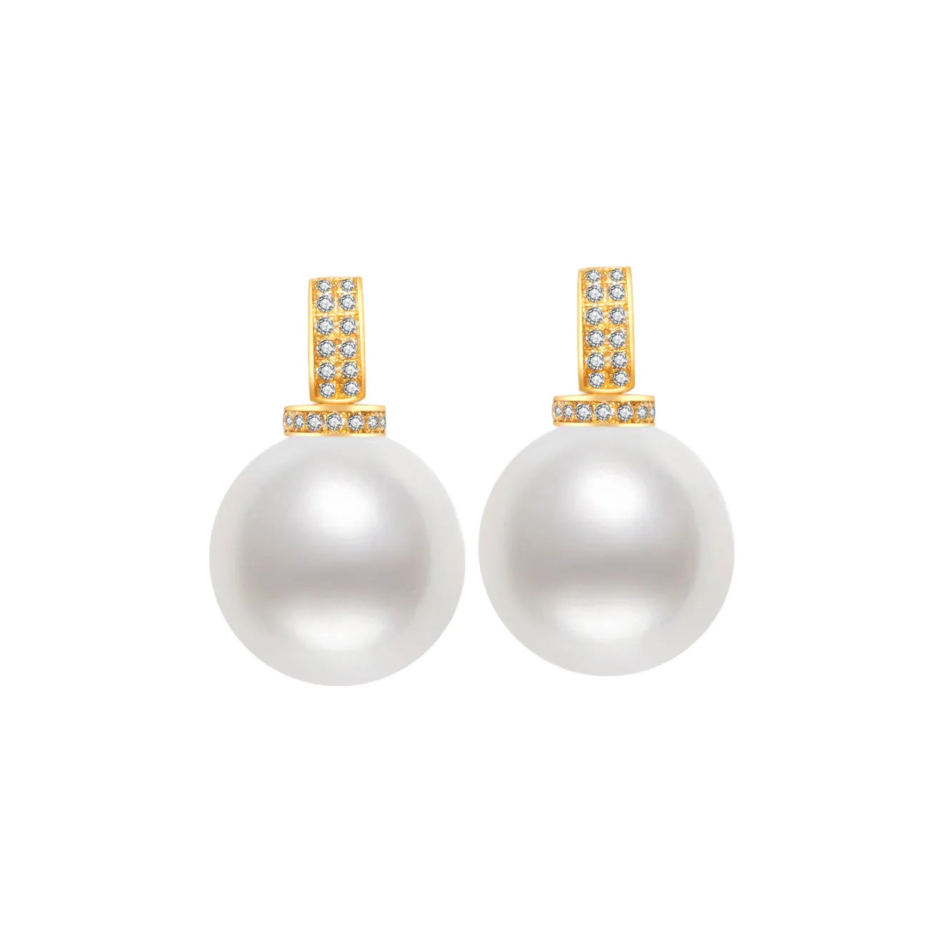 18k Solid Gold Freshwater Pearl Earrings KE00081