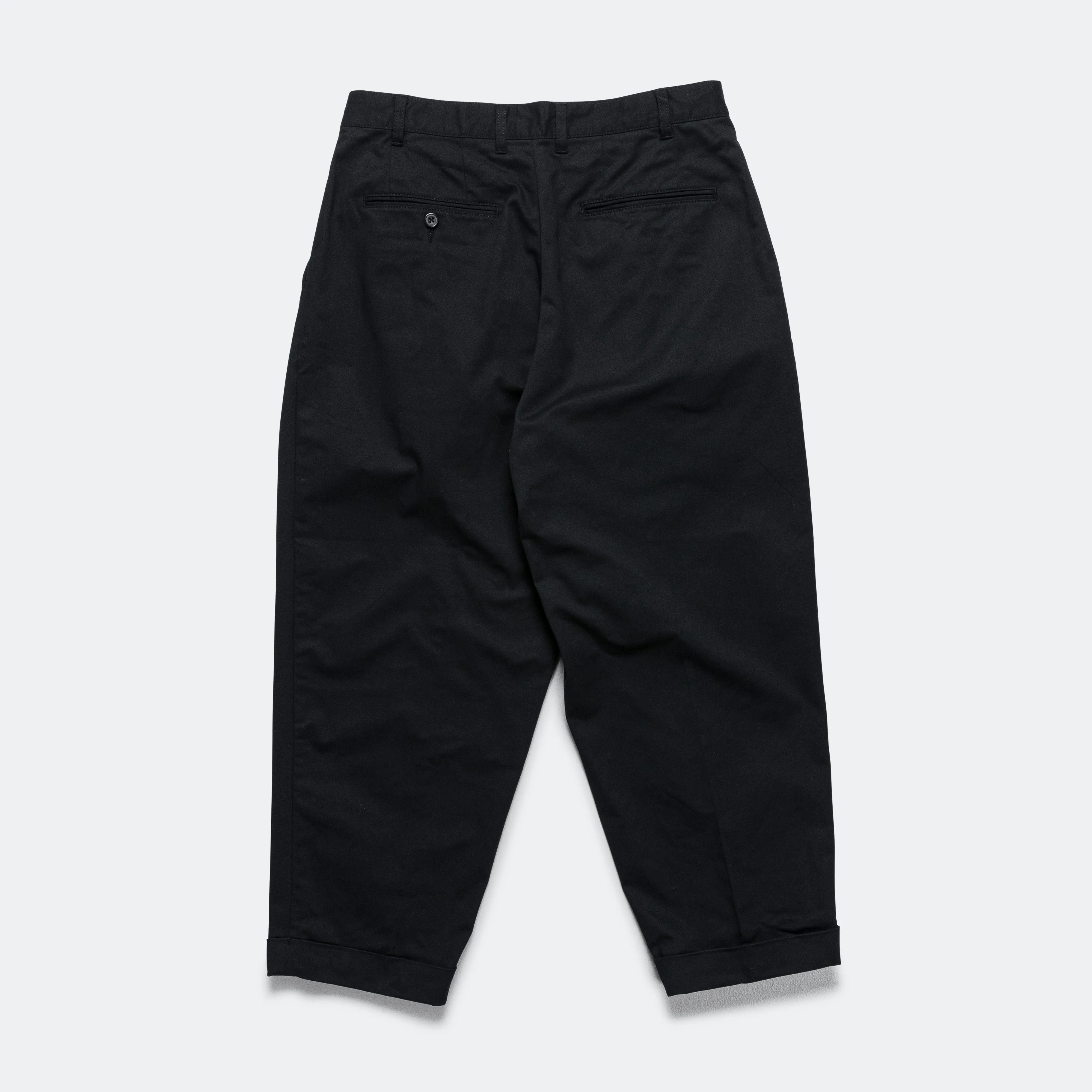 2 Pleat Twill Pants - Black