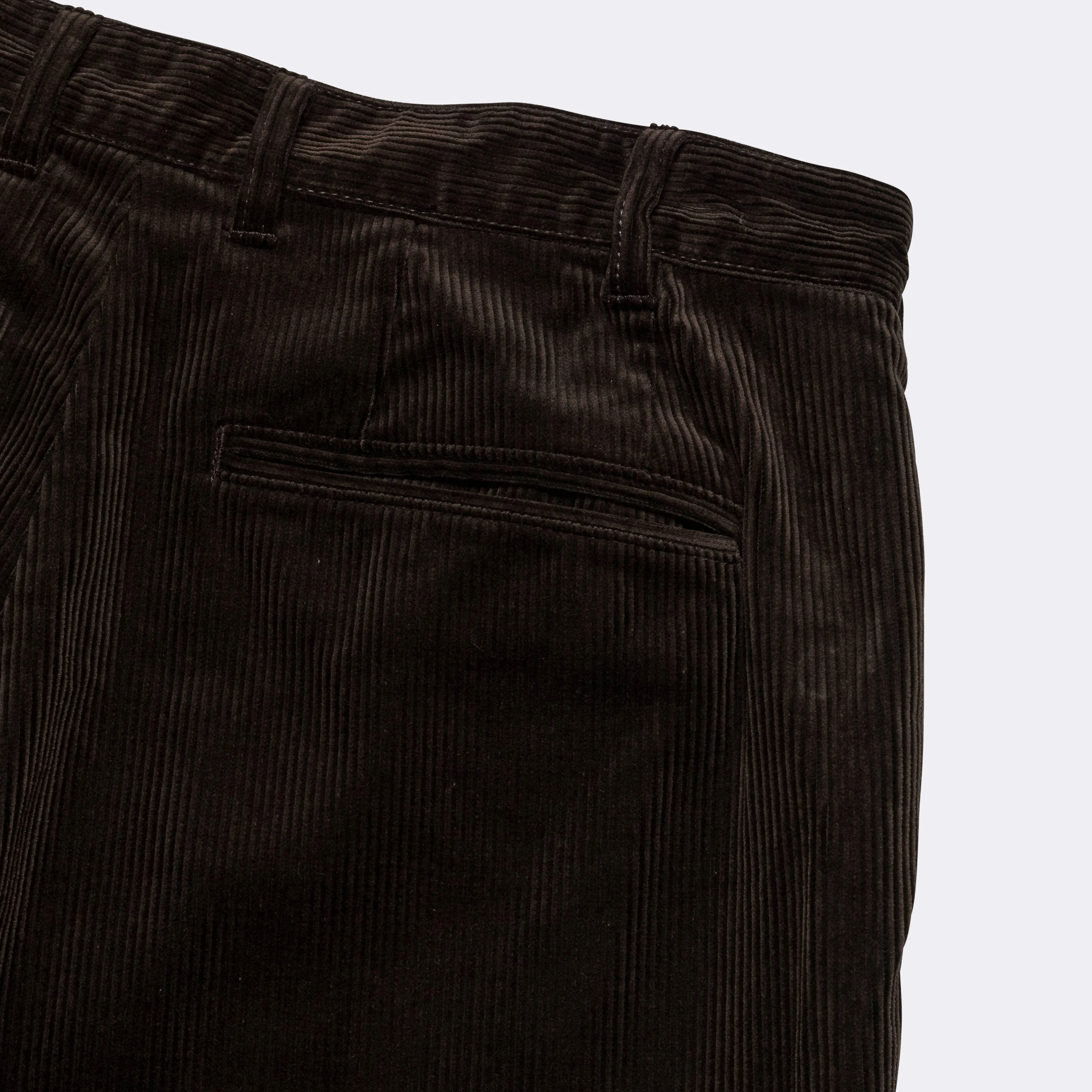 2 Pleats Trousers Corduroy - Dark Brown