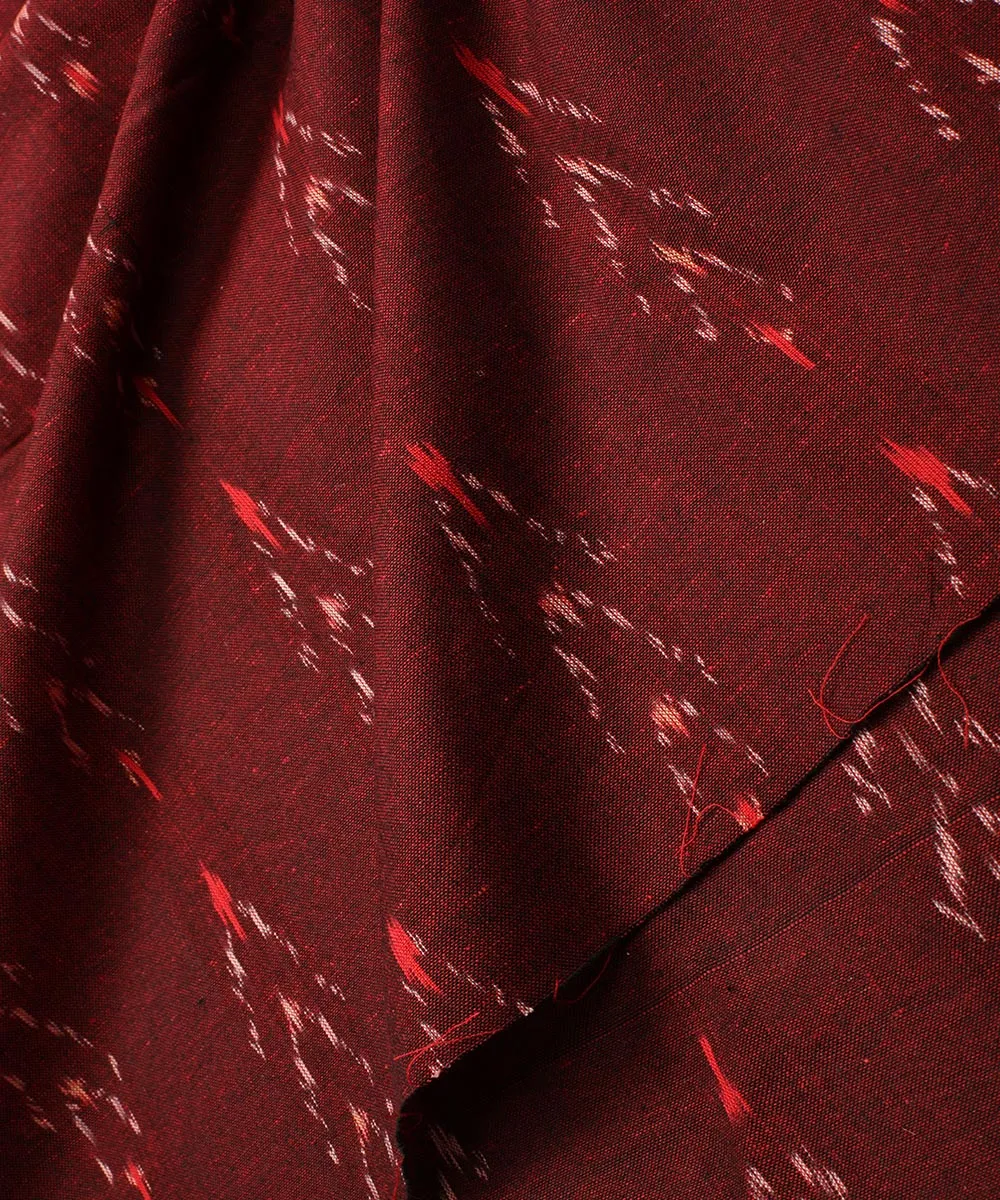 2.5 m Maroon cotton handloom pochampally ikat fabric