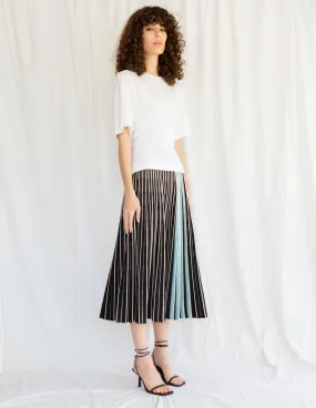 3D Knit Pleated Skirt Black