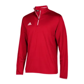 adidas Men's Power Red/White Team Iconic Knit Long Sleeve Quarter Zip