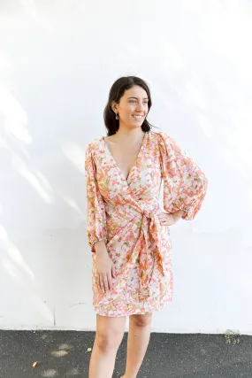 Alba Wrap Dress (Pink Floral)