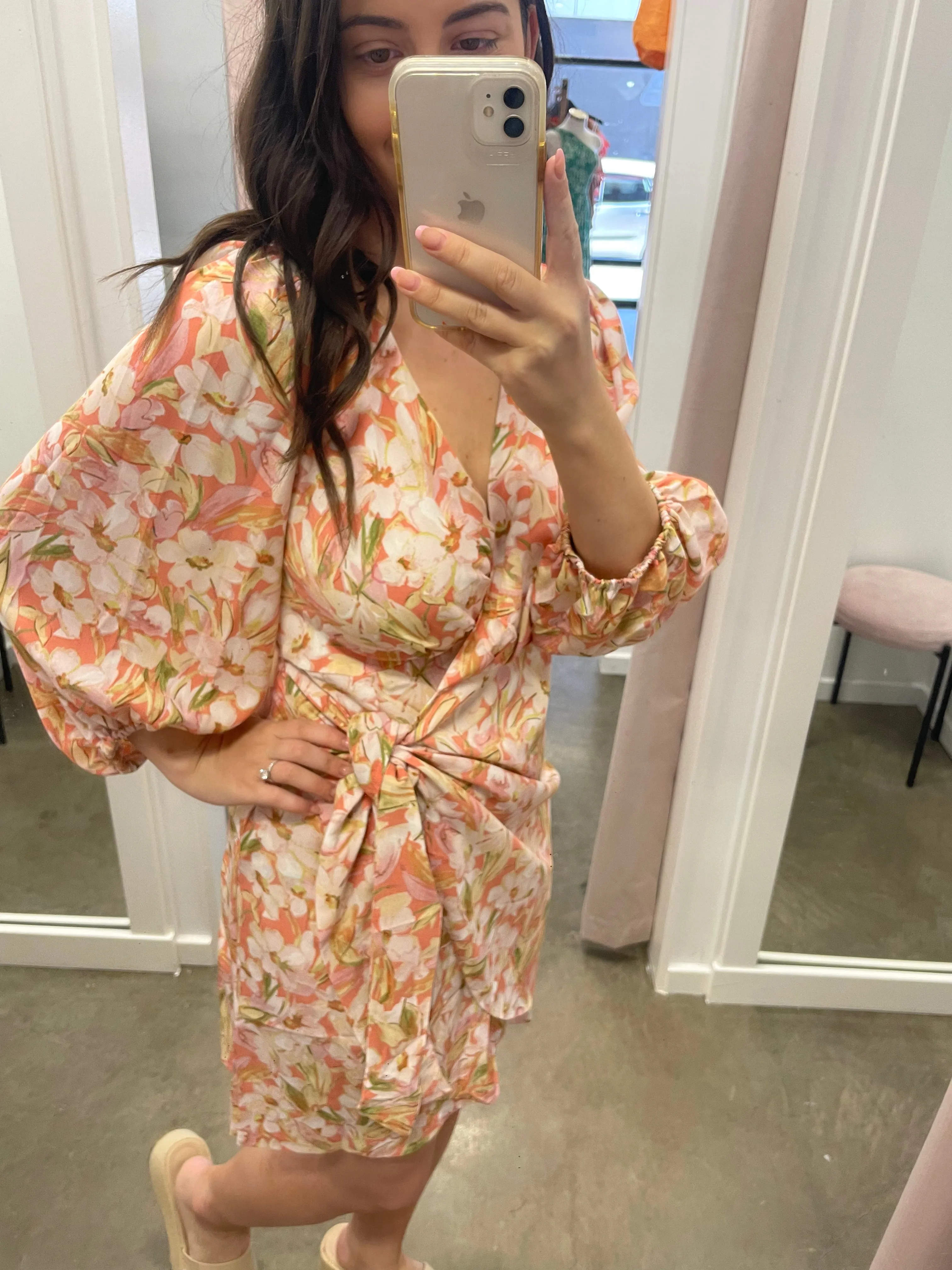 Alba Wrap Dress (Pink Floral)