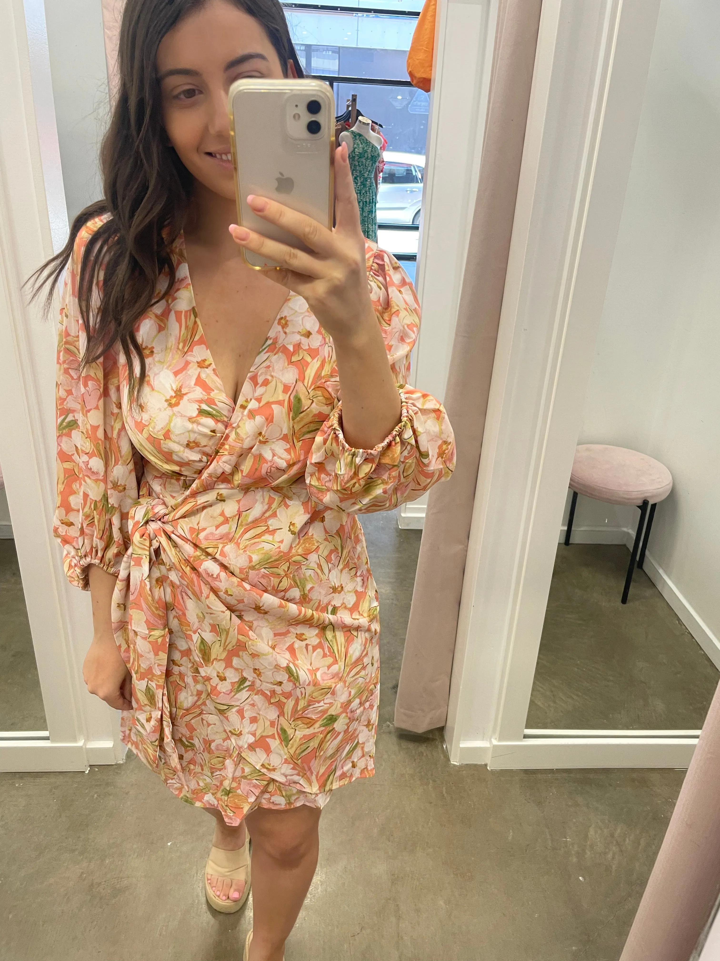 Alba Wrap Dress (Pink Floral)