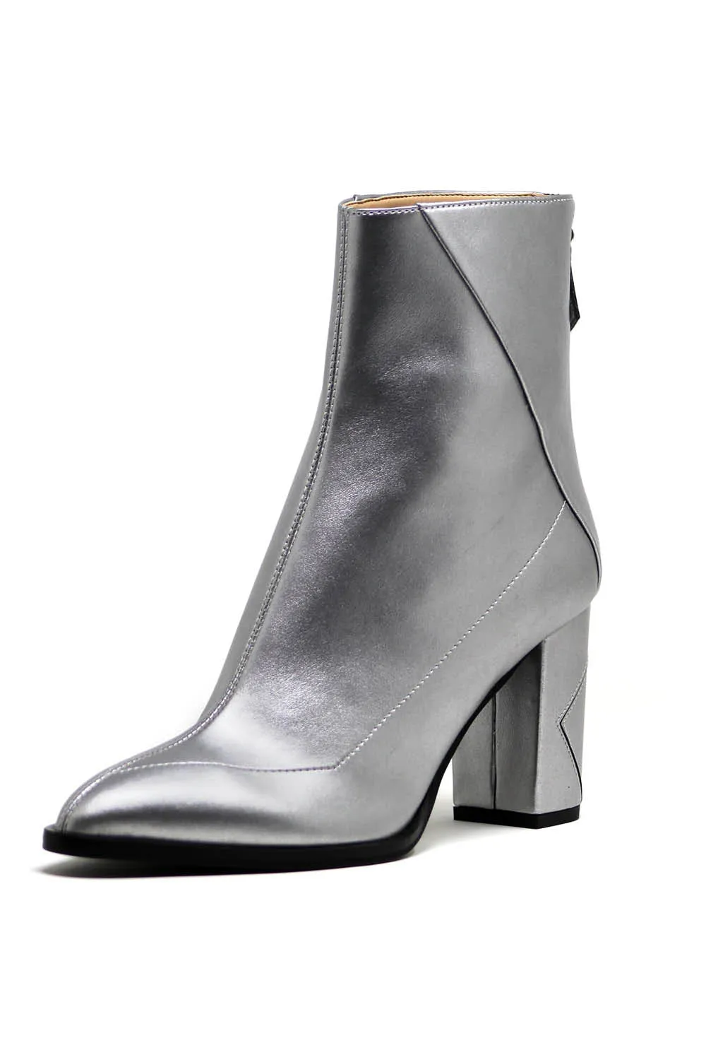 Almasi Silver Vegan Apple Leather Boots