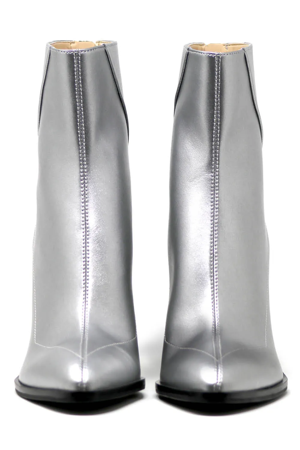 Almasi Silver Vegan Apple Leather Boots