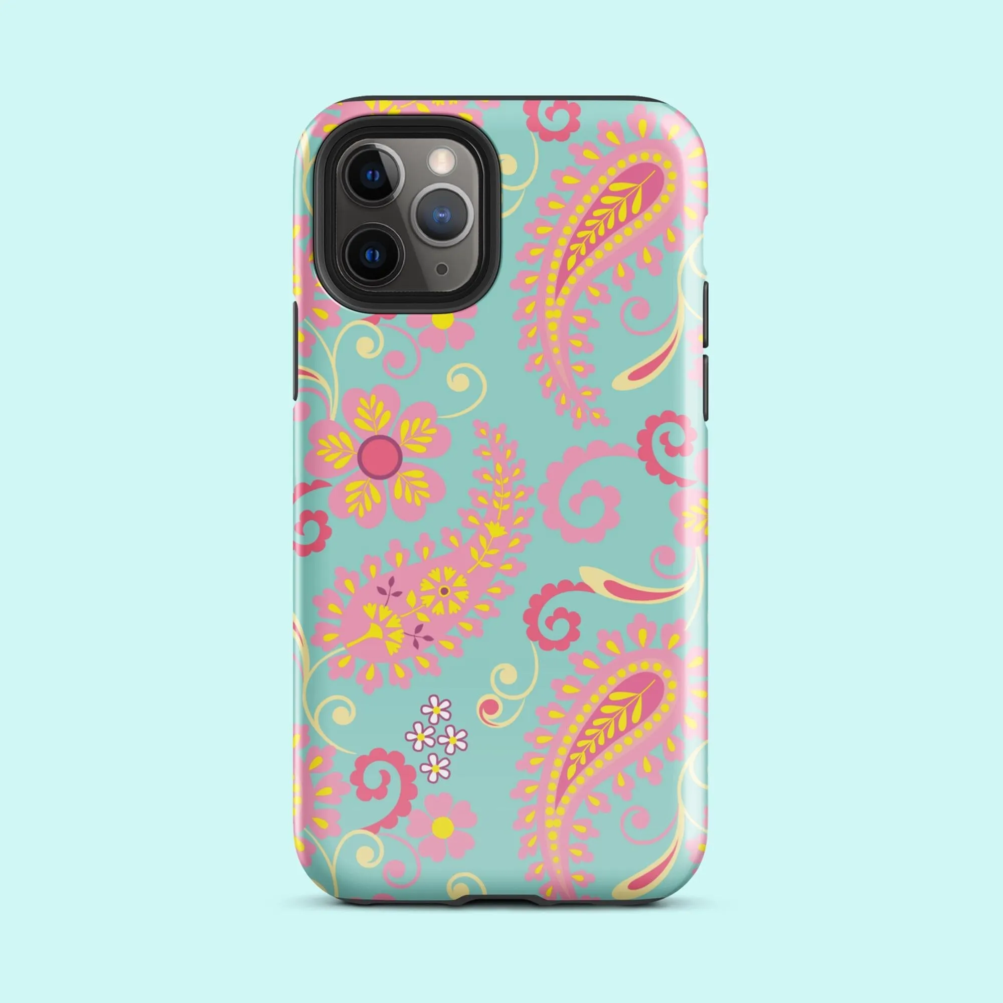 Aqua Paisley Tough Case for iPhone®