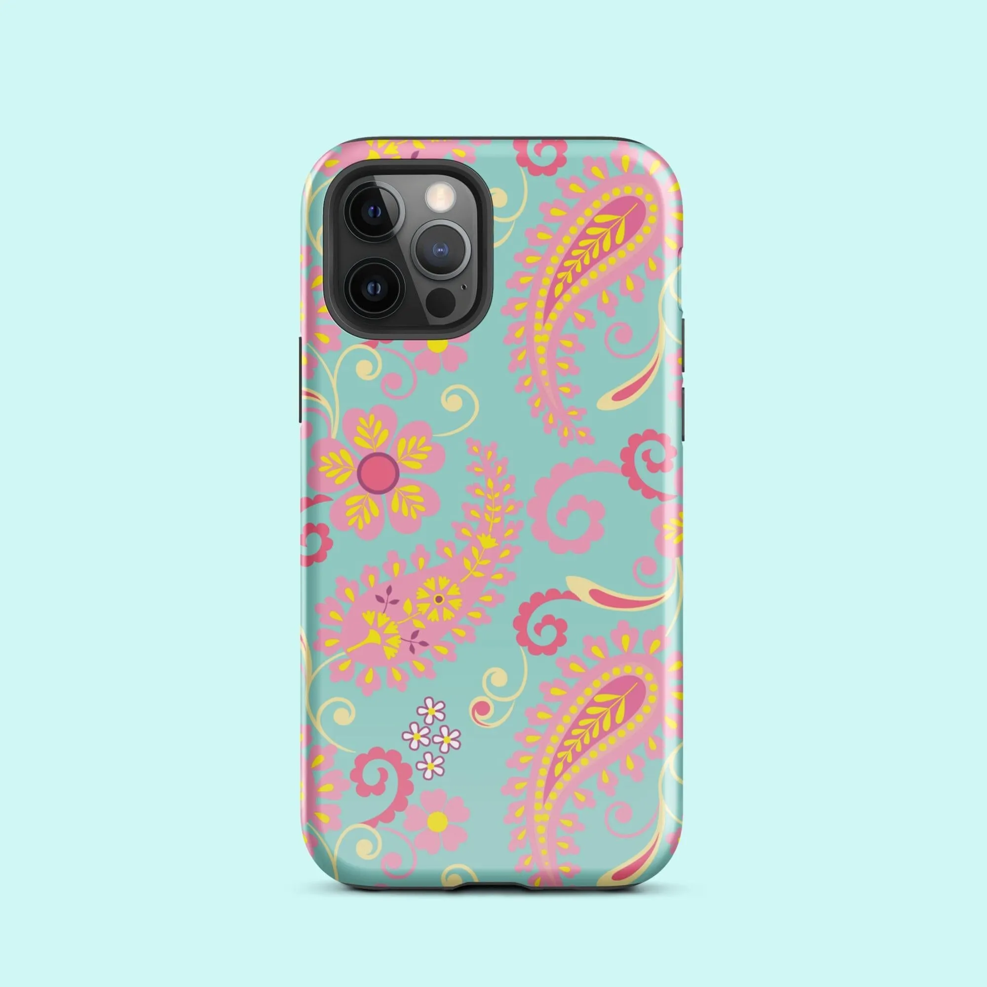 Aqua Paisley Tough Case for iPhone®