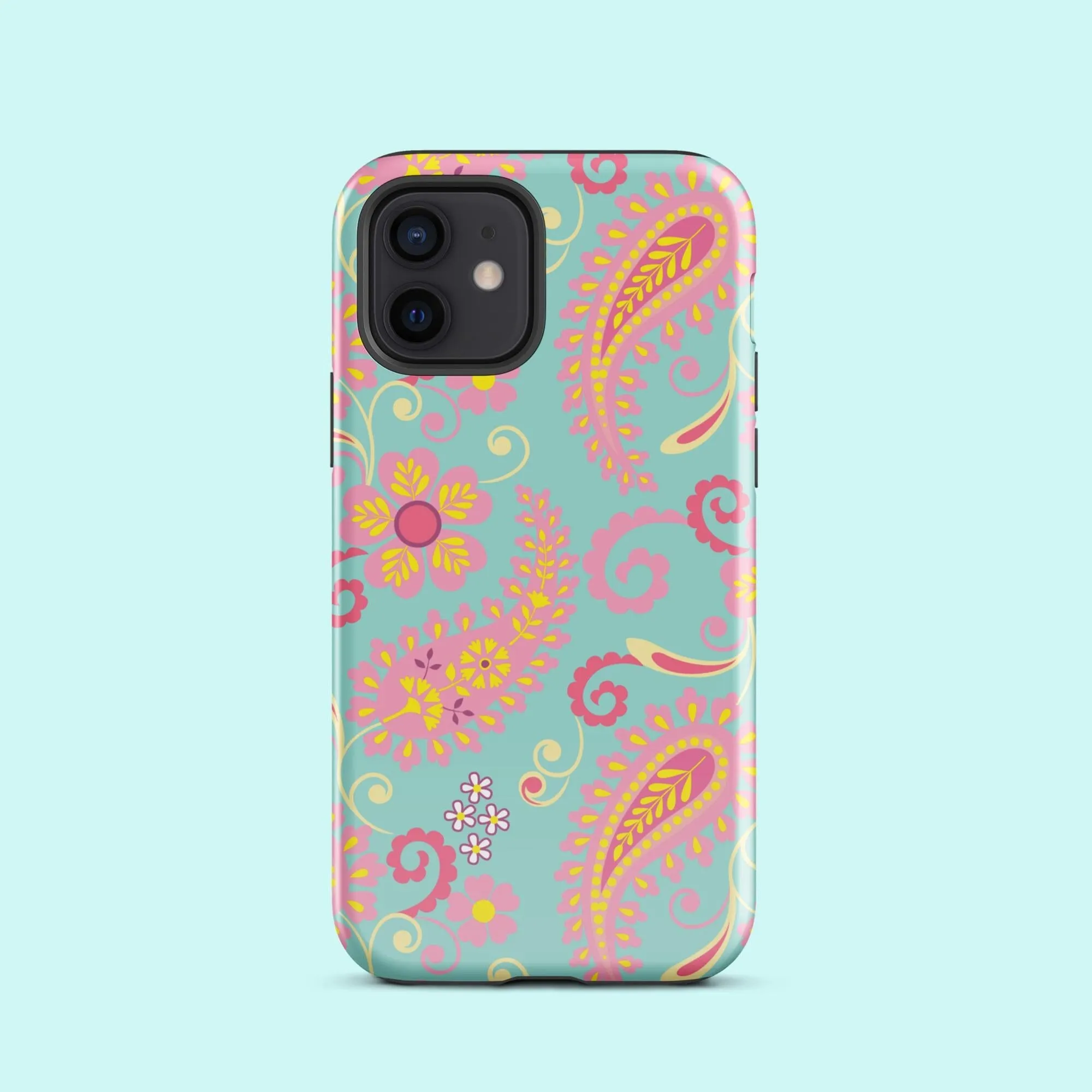 Aqua Paisley Tough Case for iPhone®