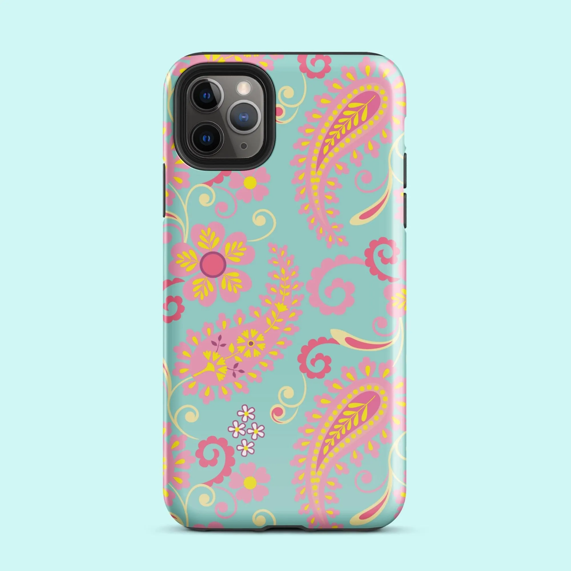 Aqua Paisley Tough Case for iPhone®