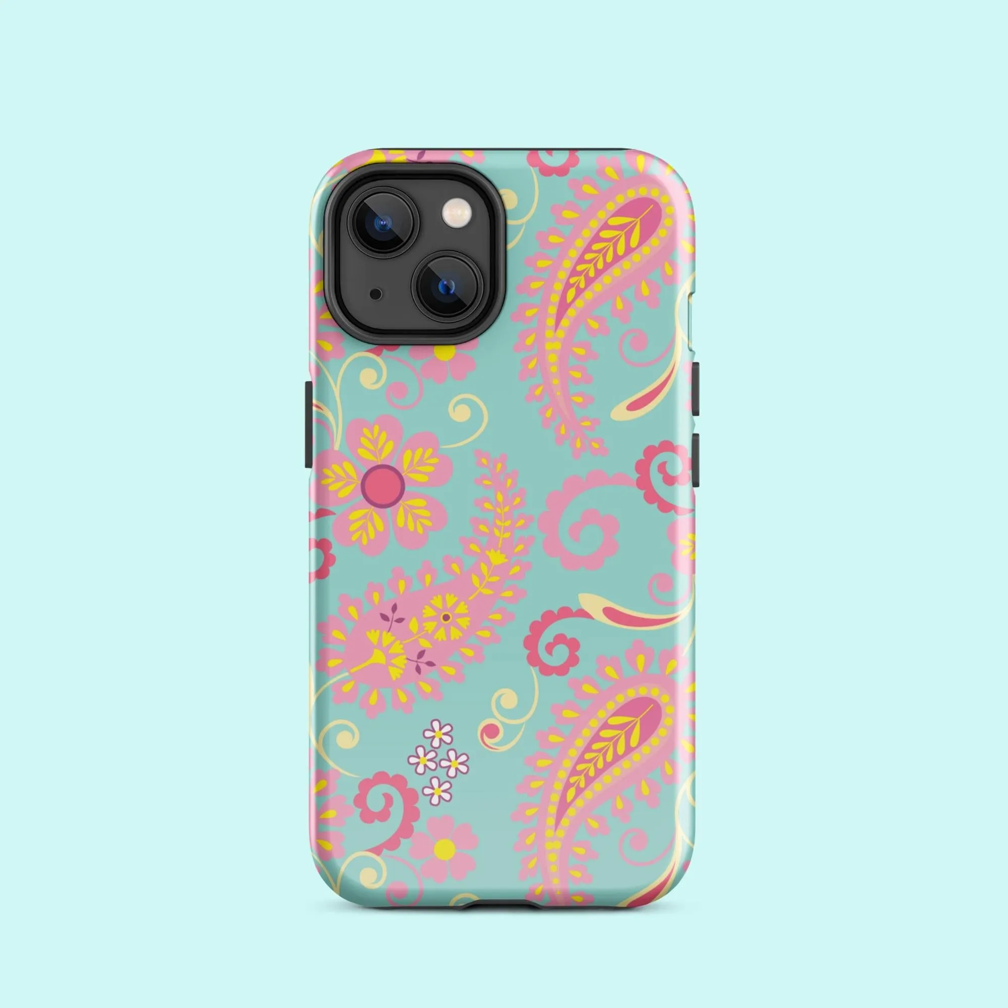 Aqua Paisley Tough Case for iPhone®