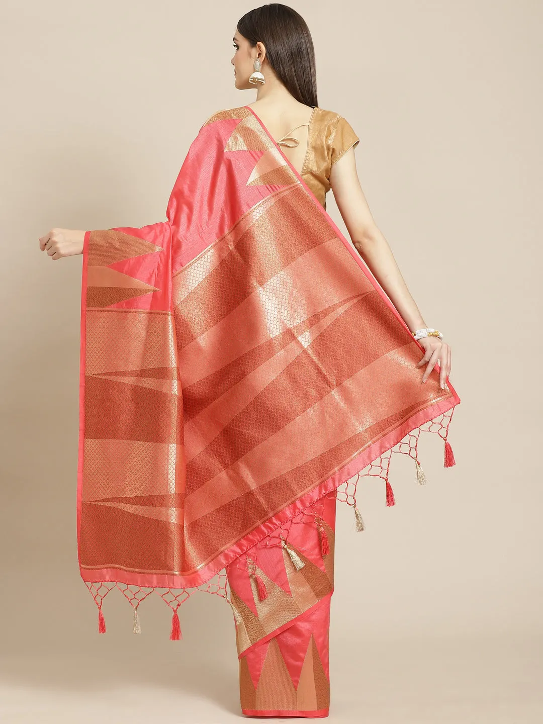 Art Handloom Plain Zari Border Woven Saree