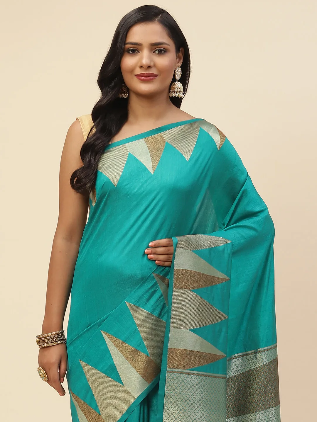 Art Handloom Plain Zari Border Woven Saree