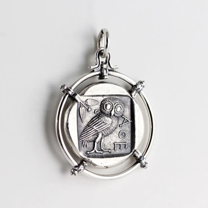 Athene Noctua Sterling Silver Medallion