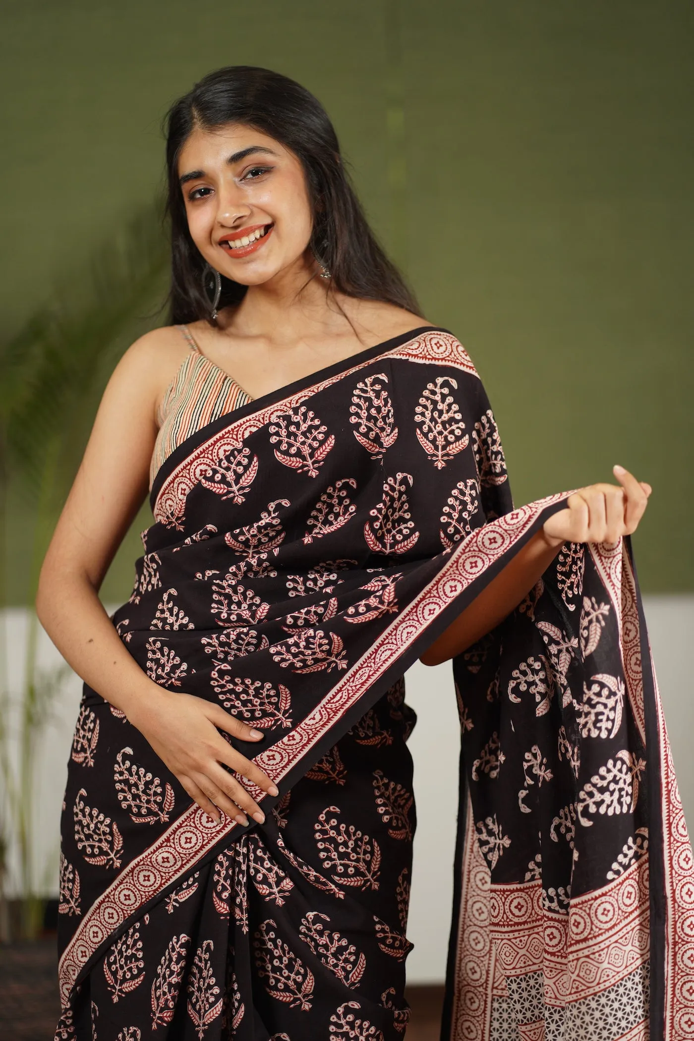 Bagh Hand Block Printed Cotton Saree