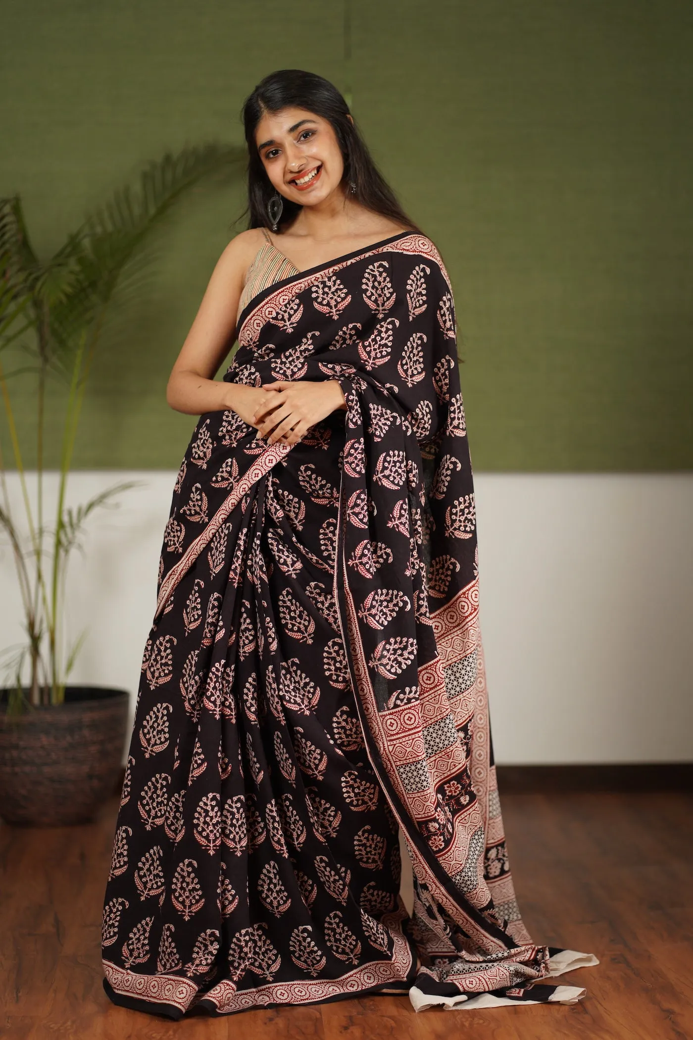 Bagh Hand Block Printed Cotton Saree