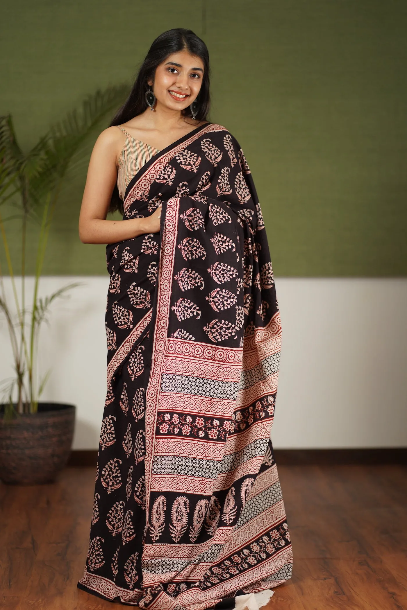 Bagh Hand Block Printed Cotton Saree