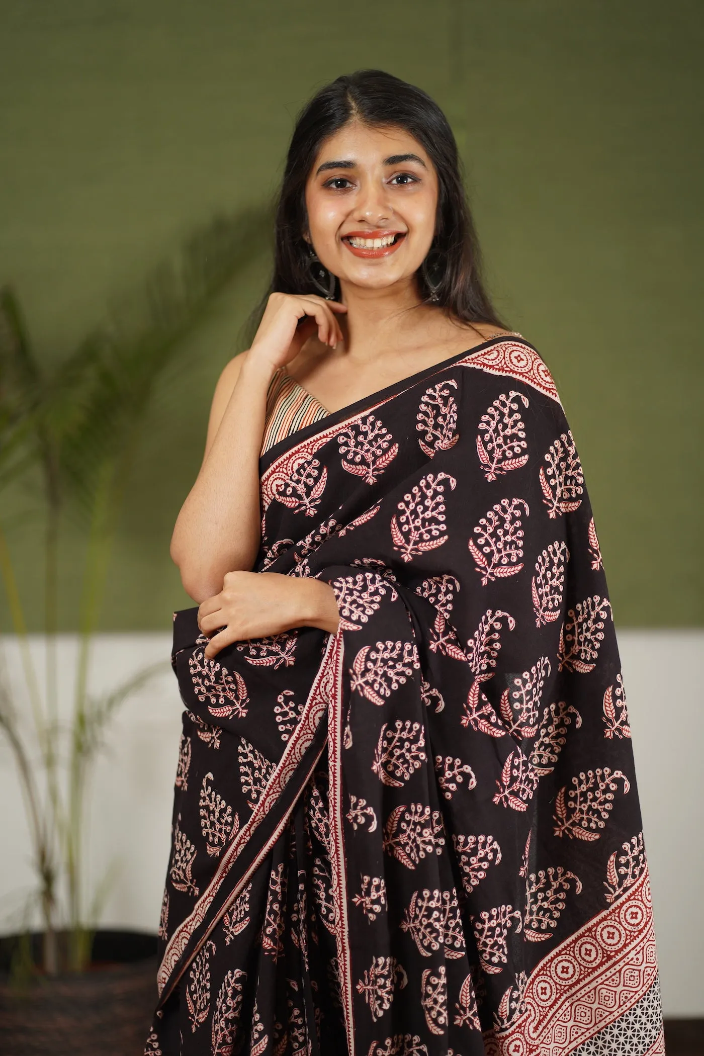 Bagh Hand Block Printed Cotton Saree