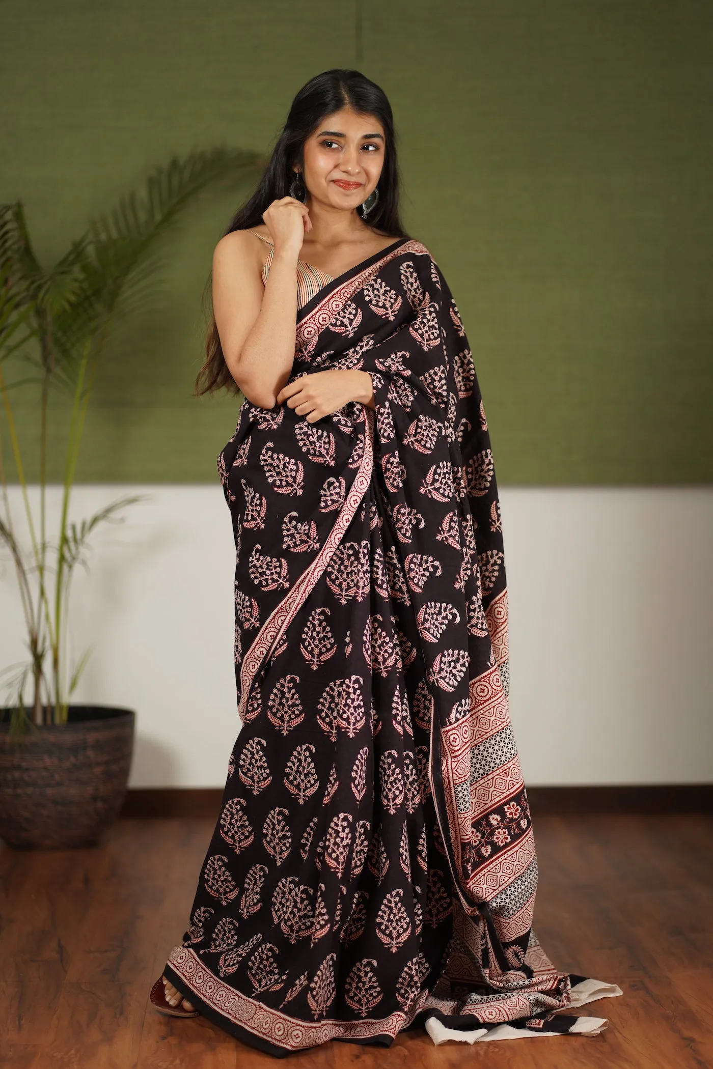 Bagh Hand Block Printed Cotton Saree