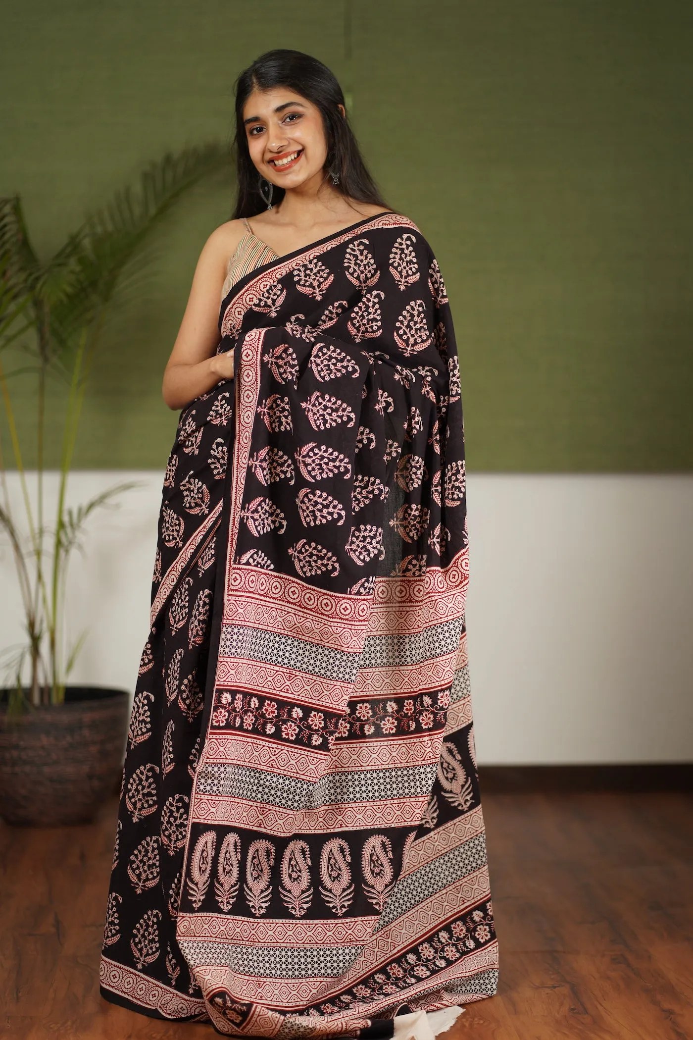 Bagh Hand Block Printed Cotton Saree