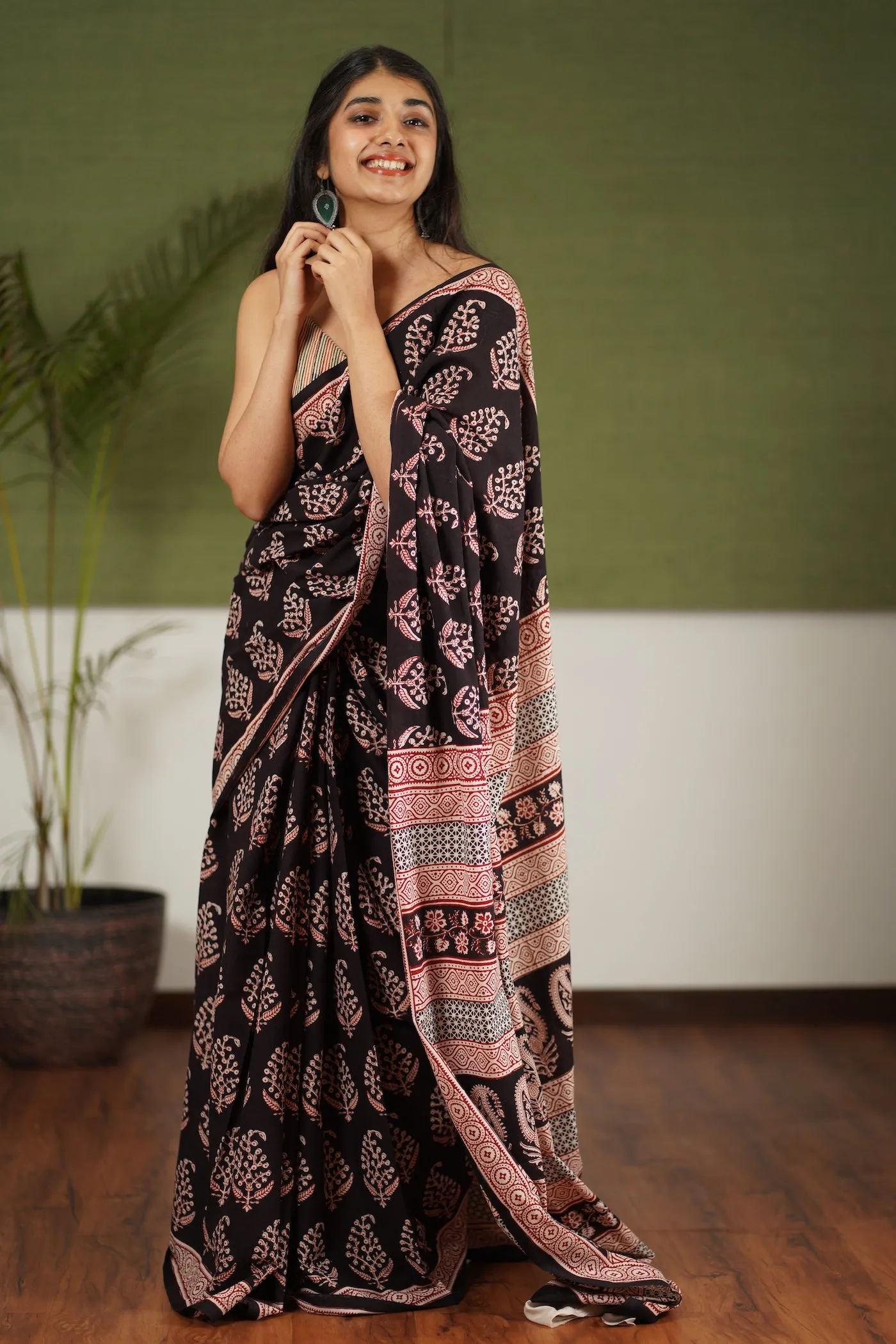 Bagh Hand Block Printed Cotton Saree