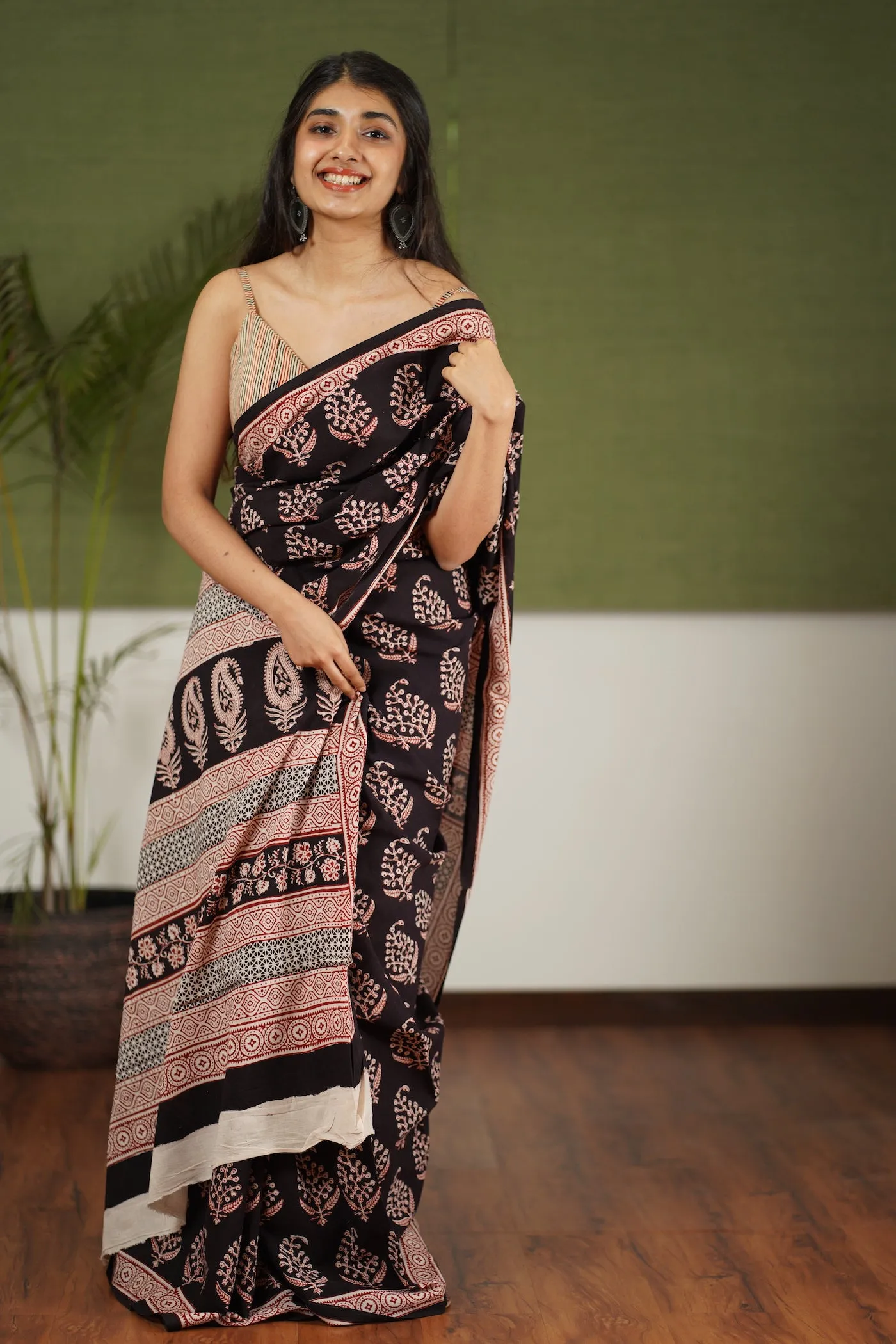 Bagh Hand Block Printed Cotton Saree