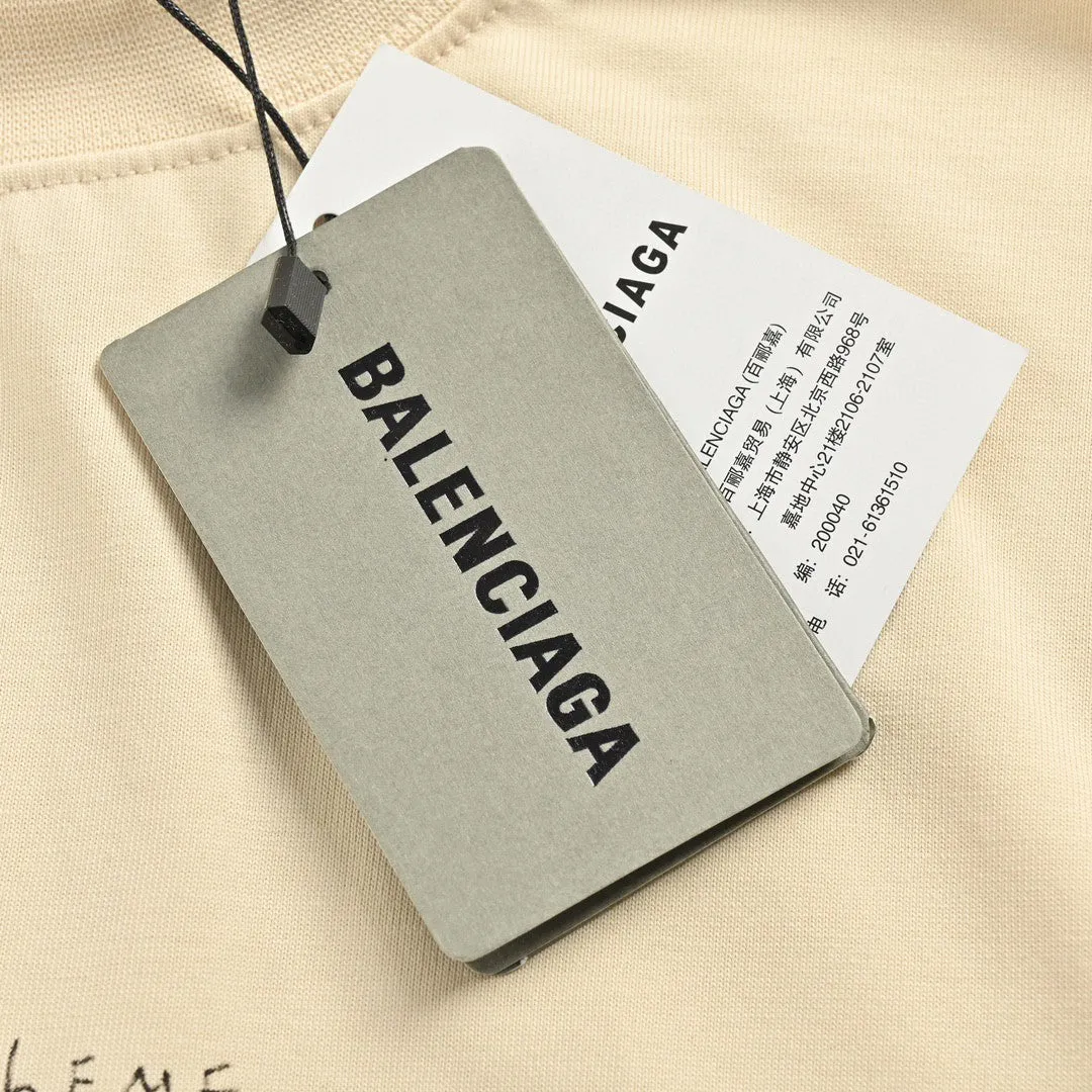 Balenciaga Beige T-Shirt with Musical Notes