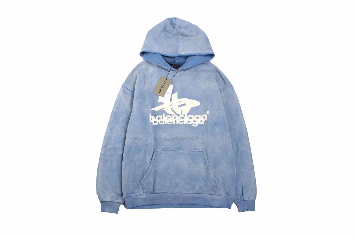 Balenciaga Blue Graphic Hoodie