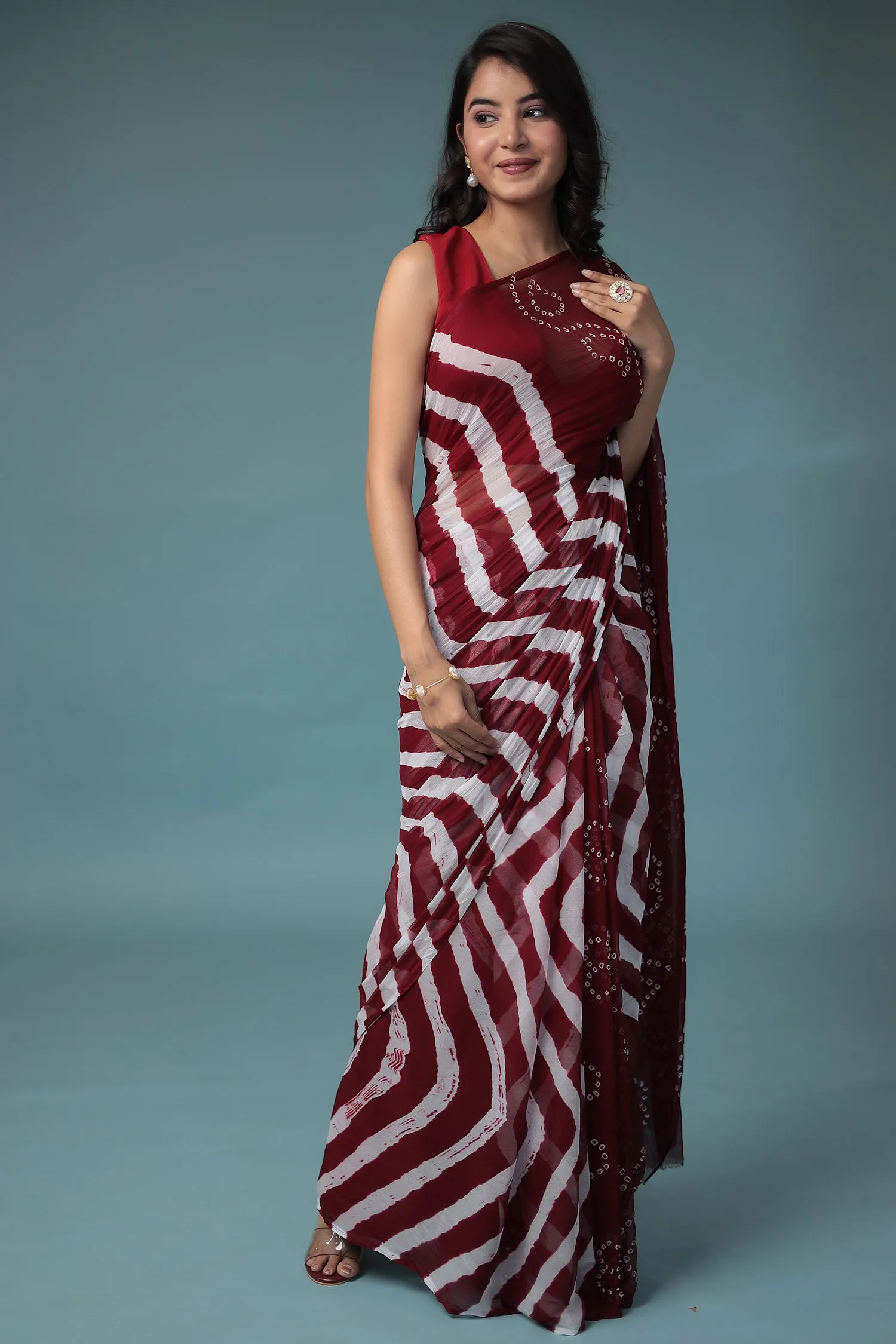 Bandhej, Leheriya Chiffon Saree