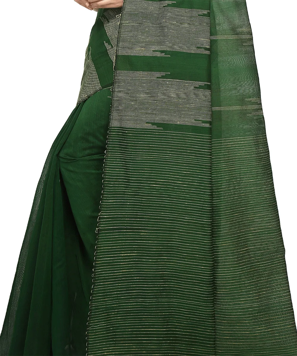 Bengal Dark Green Handwoven Saree