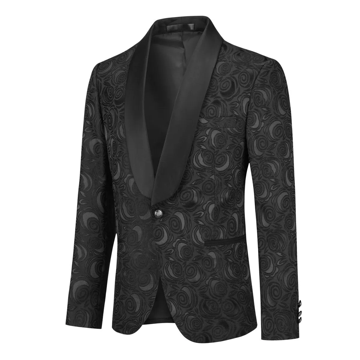 Black Paisley Suit 2-Piece Slim Fit Suit