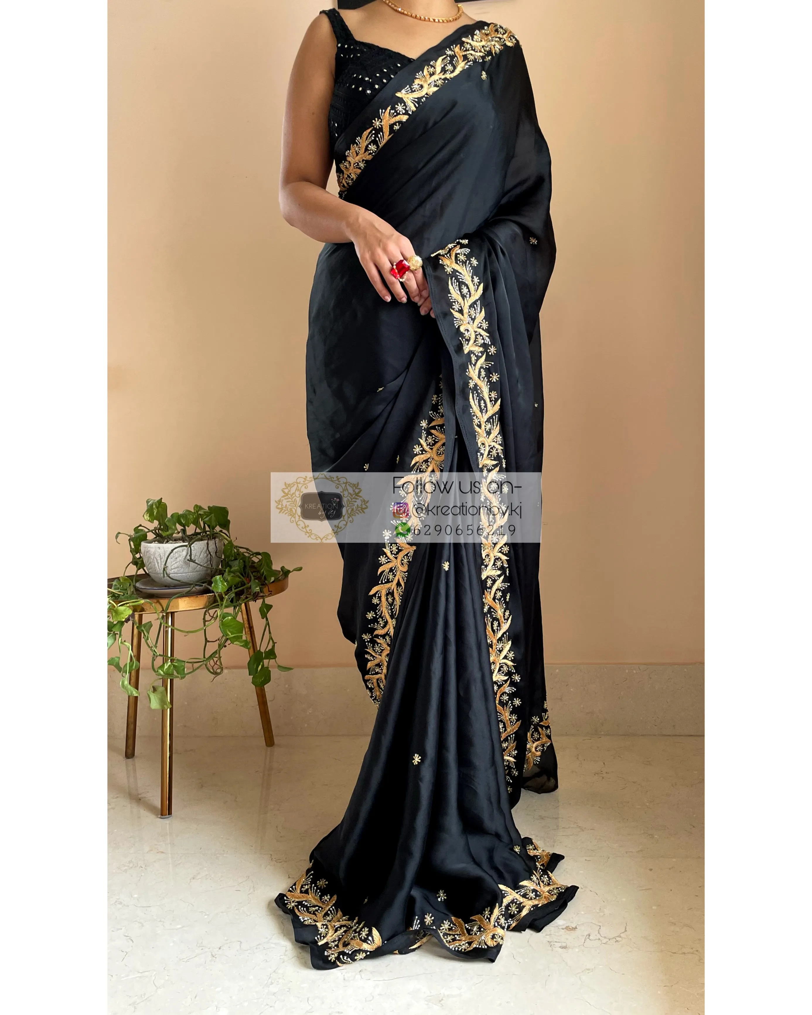 Black Resham Saree