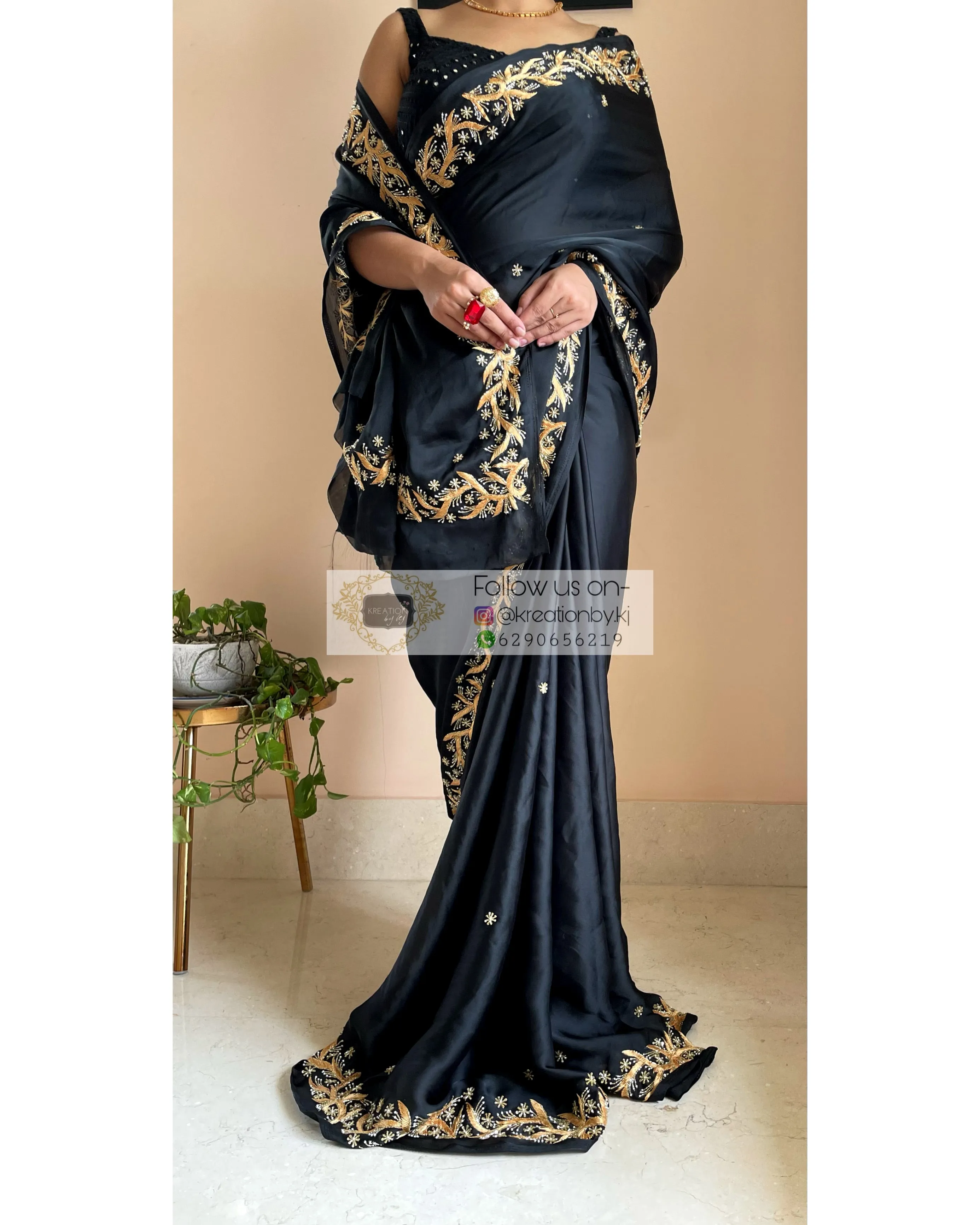 Black Resham Saree