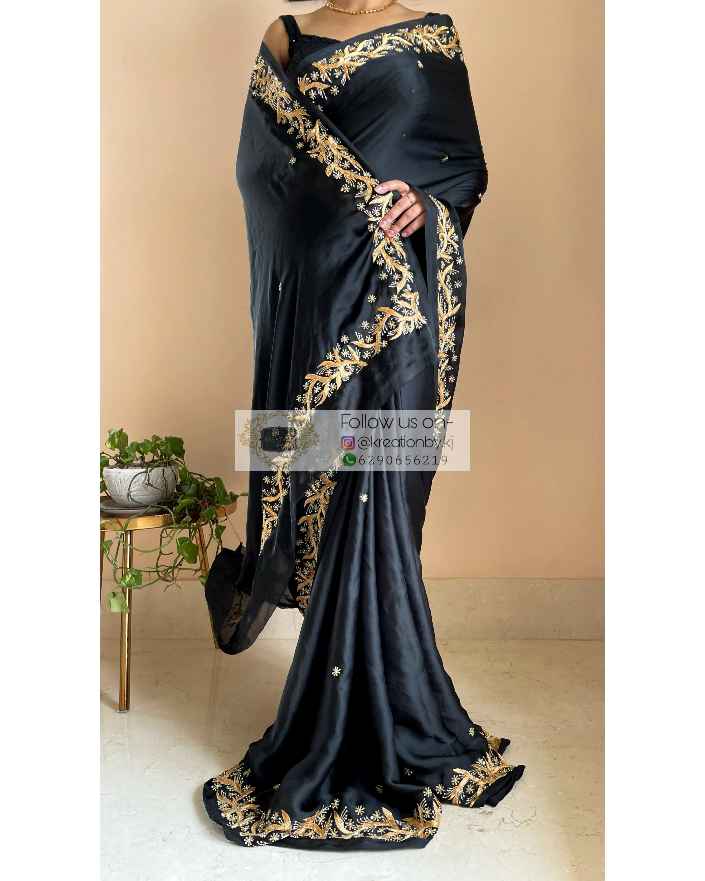 Black Resham Saree