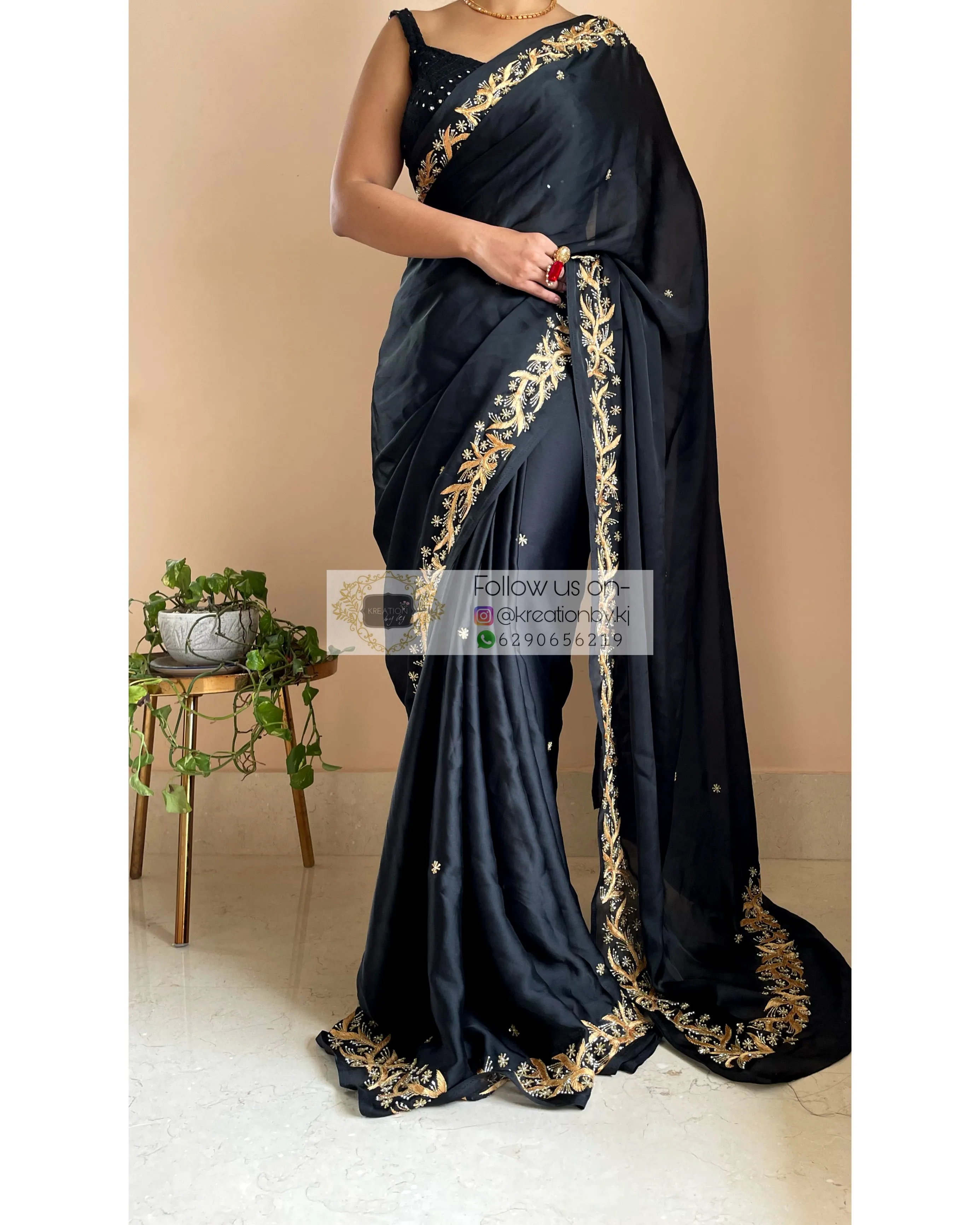 Black Resham Saree