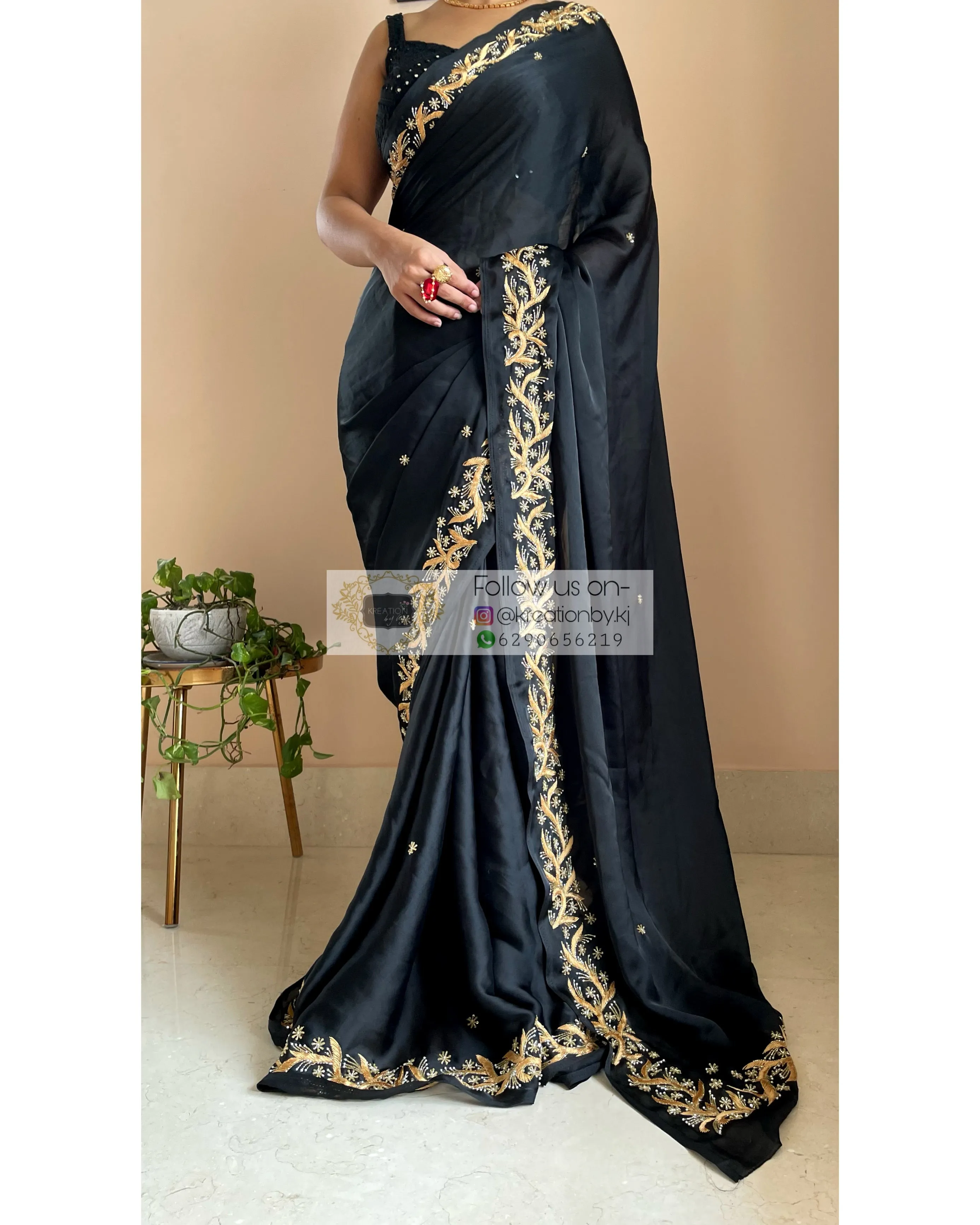 Black Resham Saree