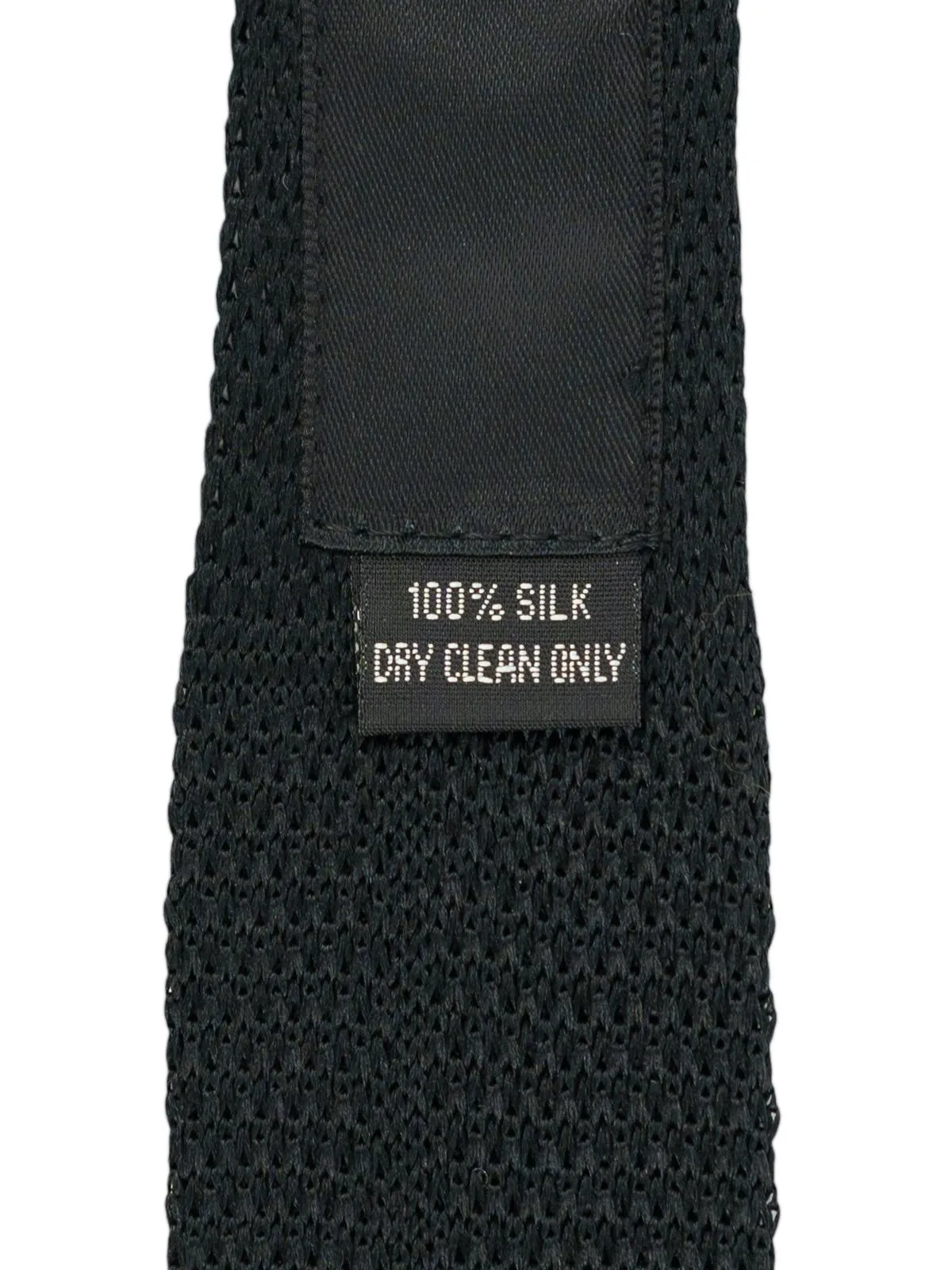 Black Stripe 100% Silk Knitted Skinny Tie