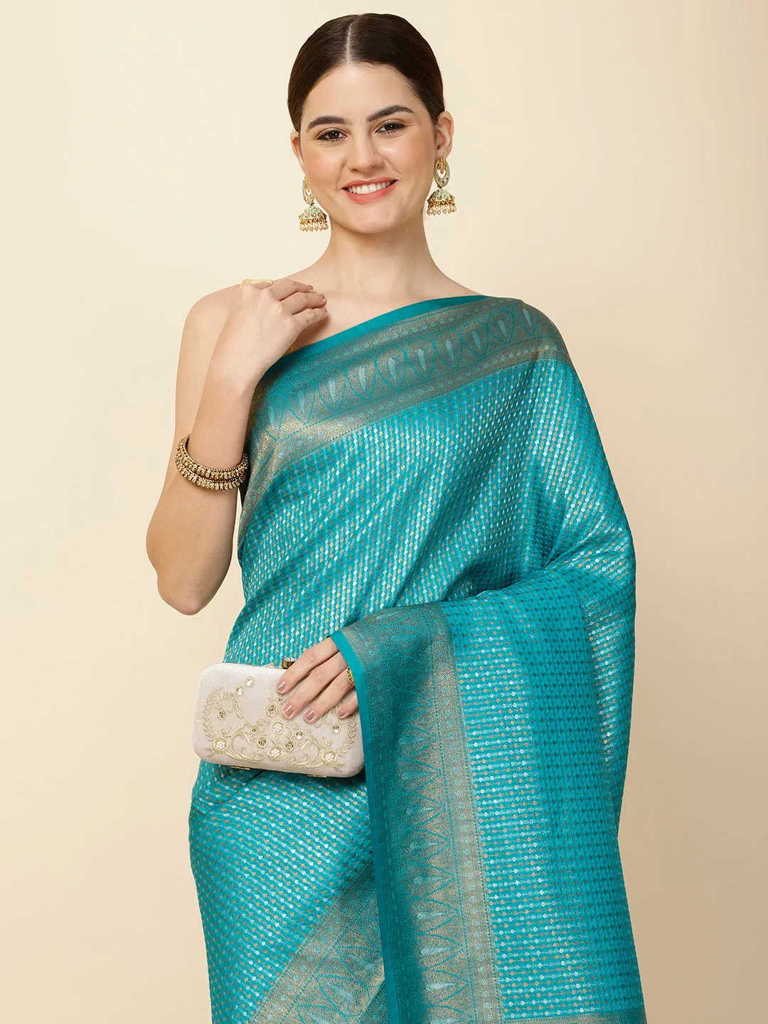 Brocade Zari Jaal Woven Handloom Saree