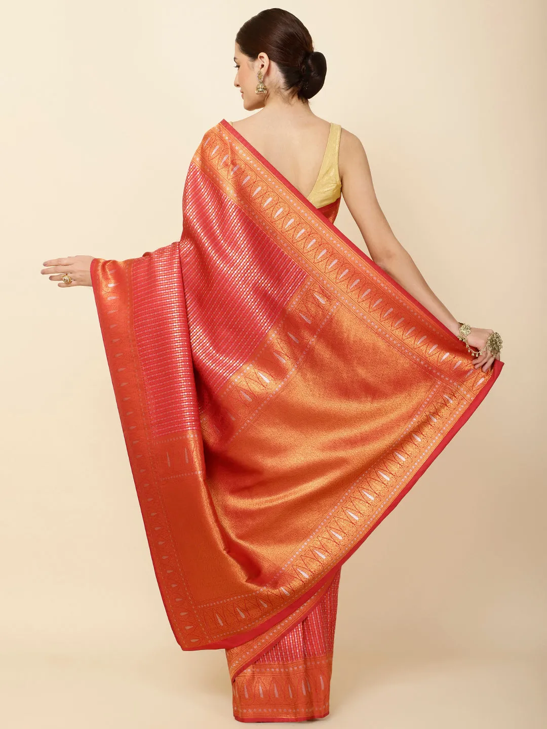 Brocade Zari Jaal Woven Handloom Saree