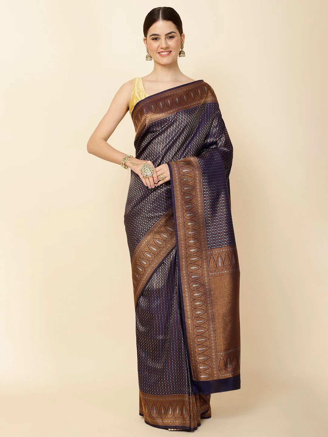 Brocade Zari Jaal Woven Handloom Saree