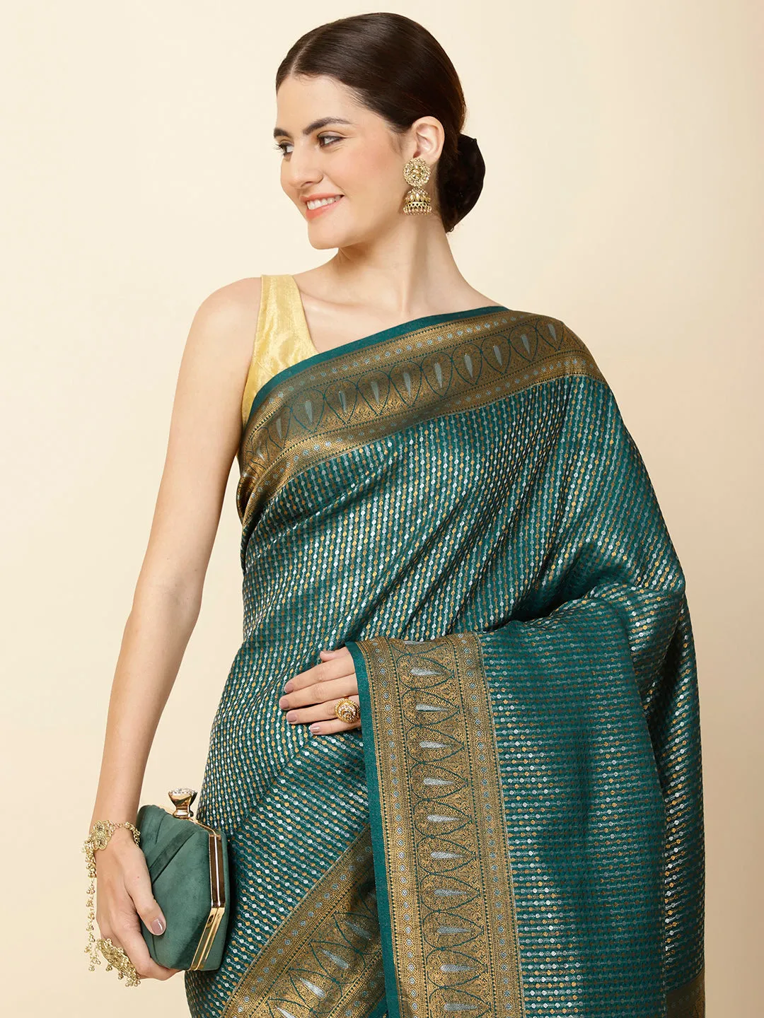 Brocade Zari Jaal Woven Handloom Saree