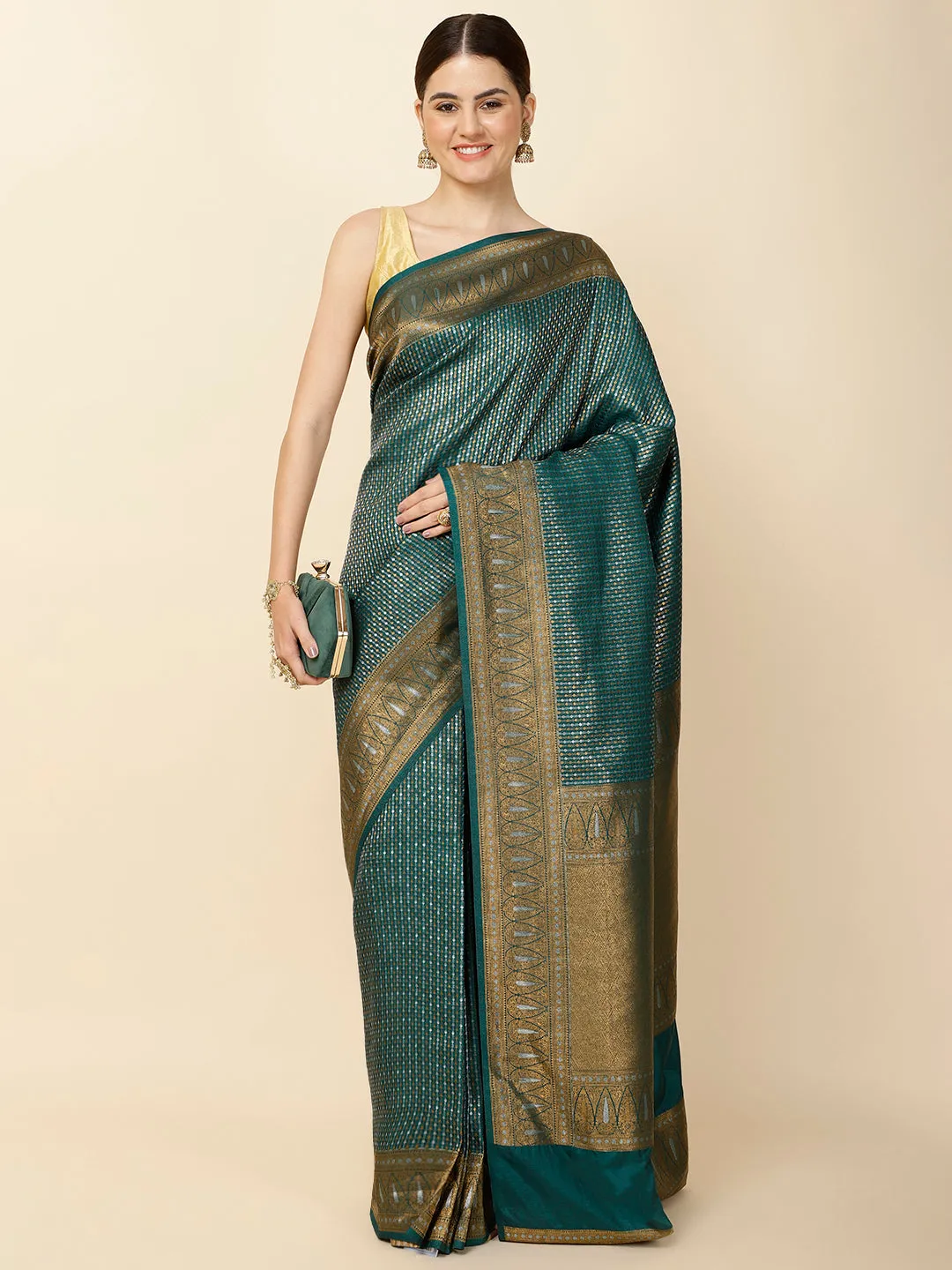 Brocade Zari Jaal Woven Handloom Saree