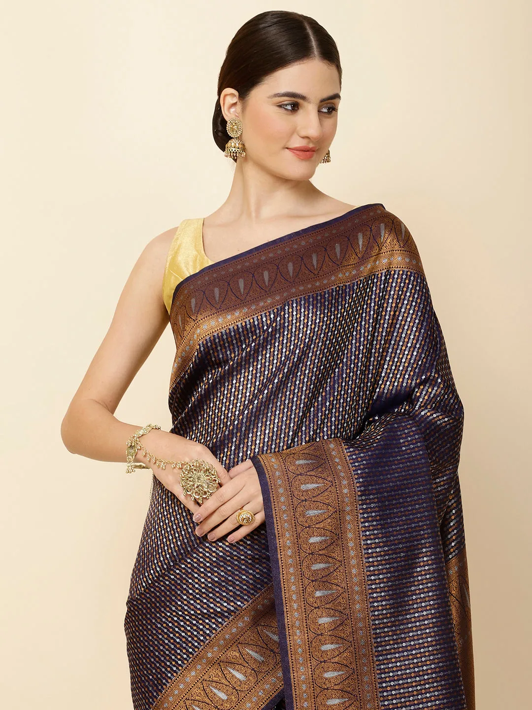 Brocade Zari Jaal Woven Handloom Saree