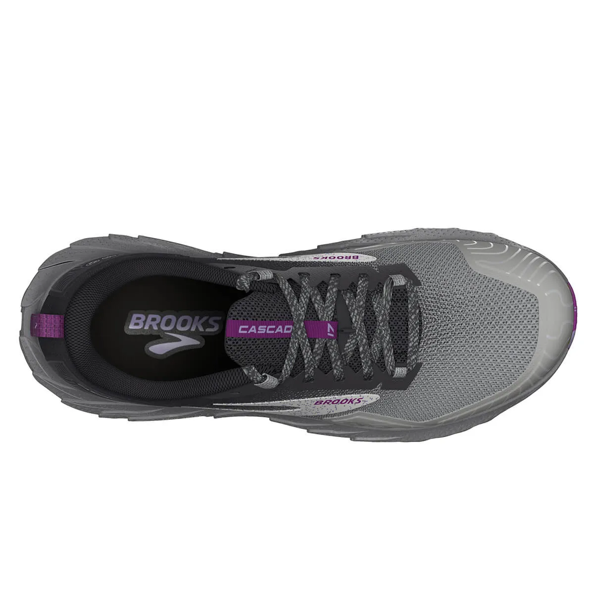 Brooks Cascadia 17 Womens | Oyster/blackened Pearl/purple