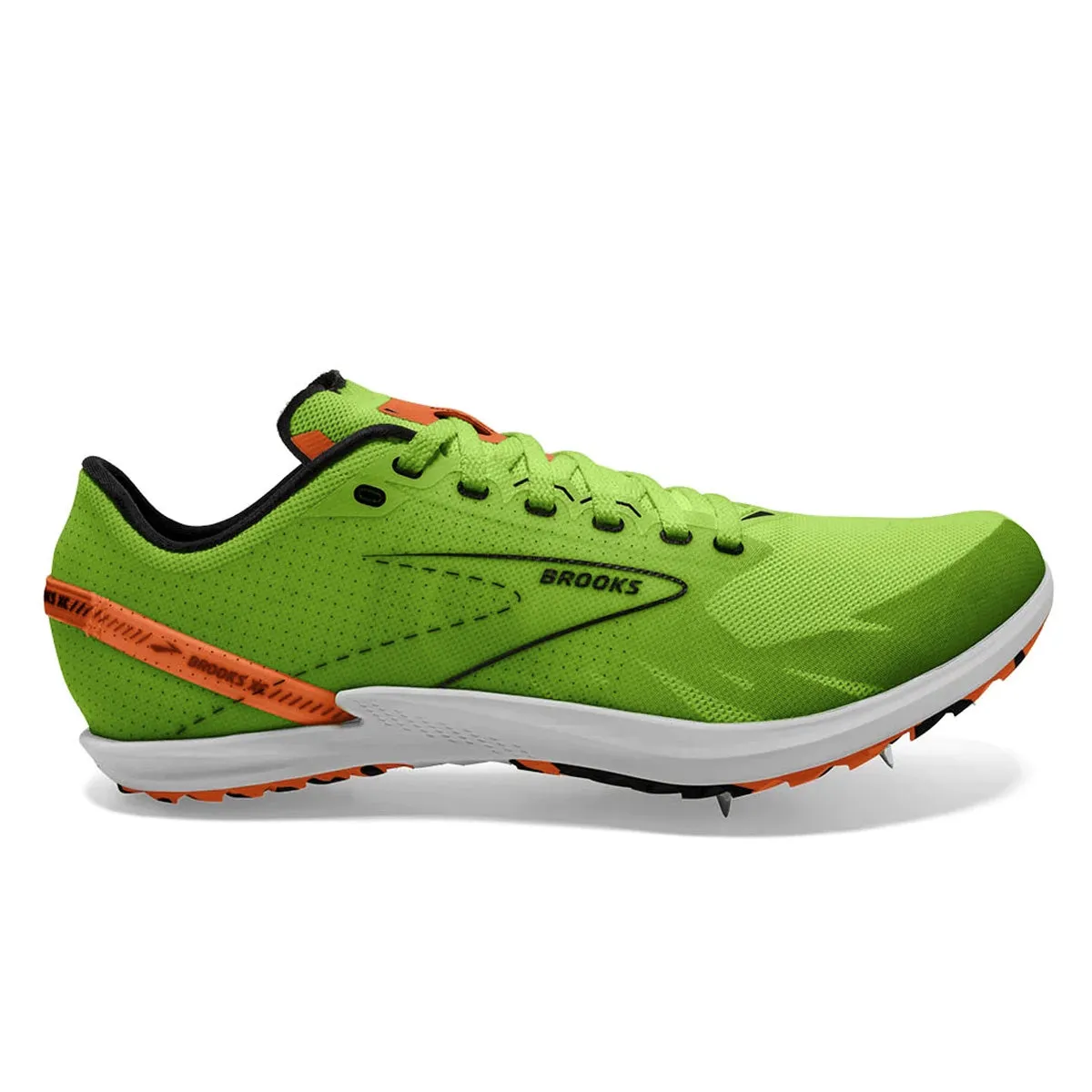 Brooks Draft XC Cross Country | Green Gecko/red Orange/ White