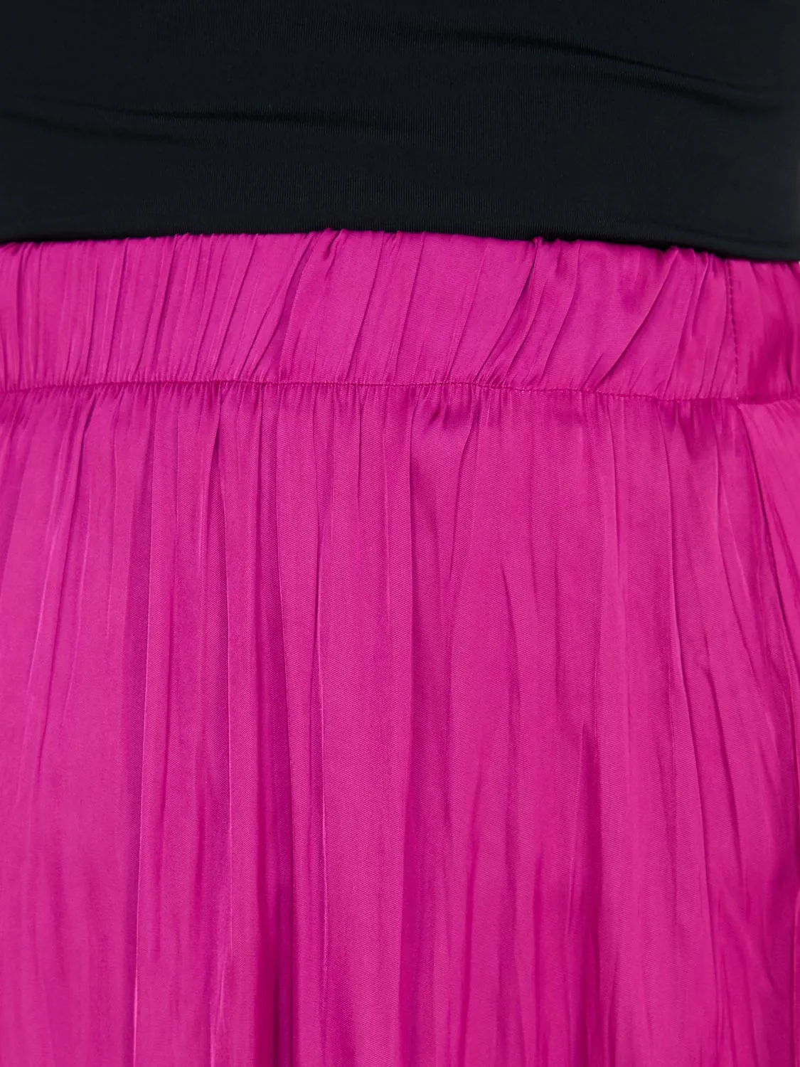 Broomstick Pleated Satin Skirt