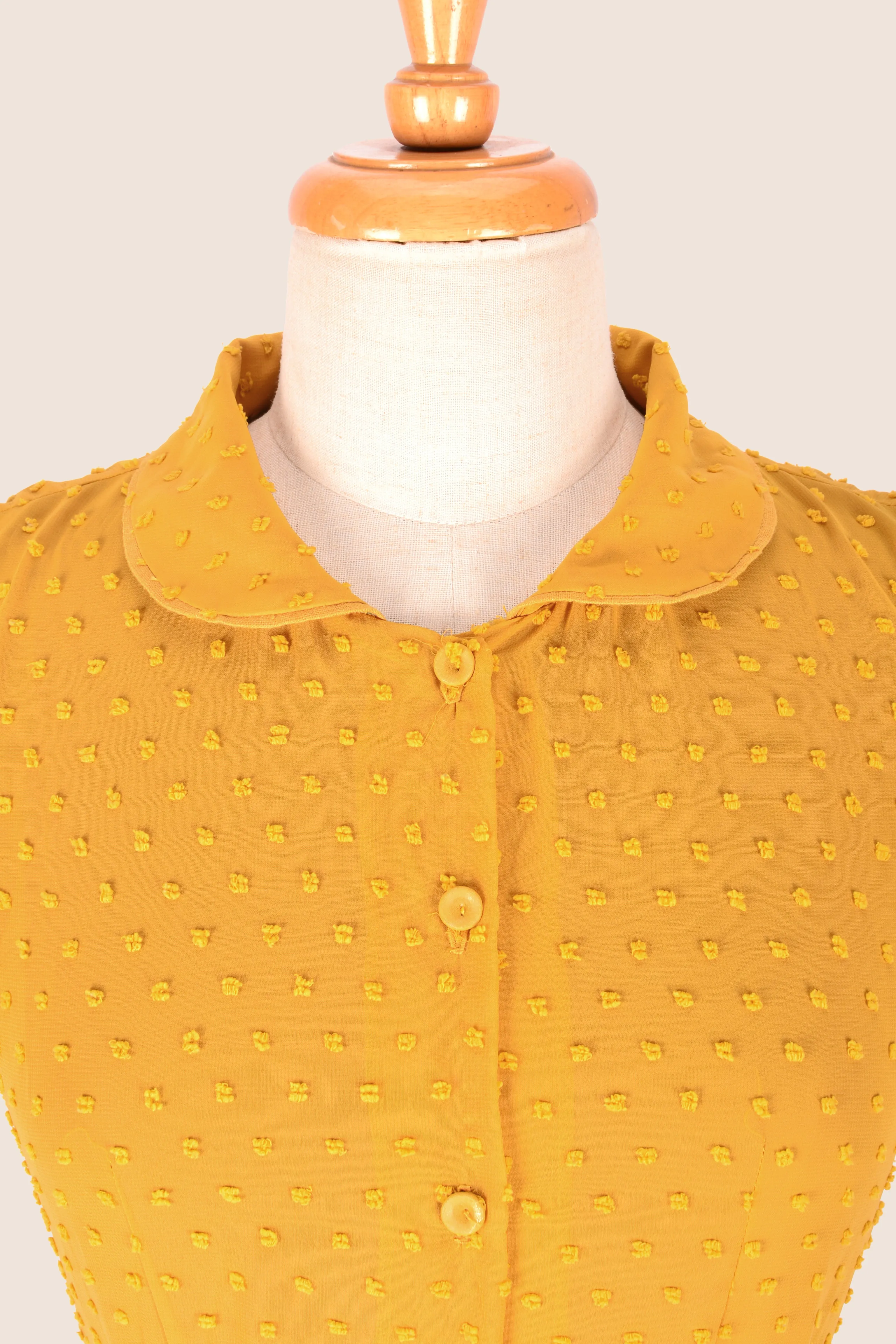 Camille Dots Mustard Dress